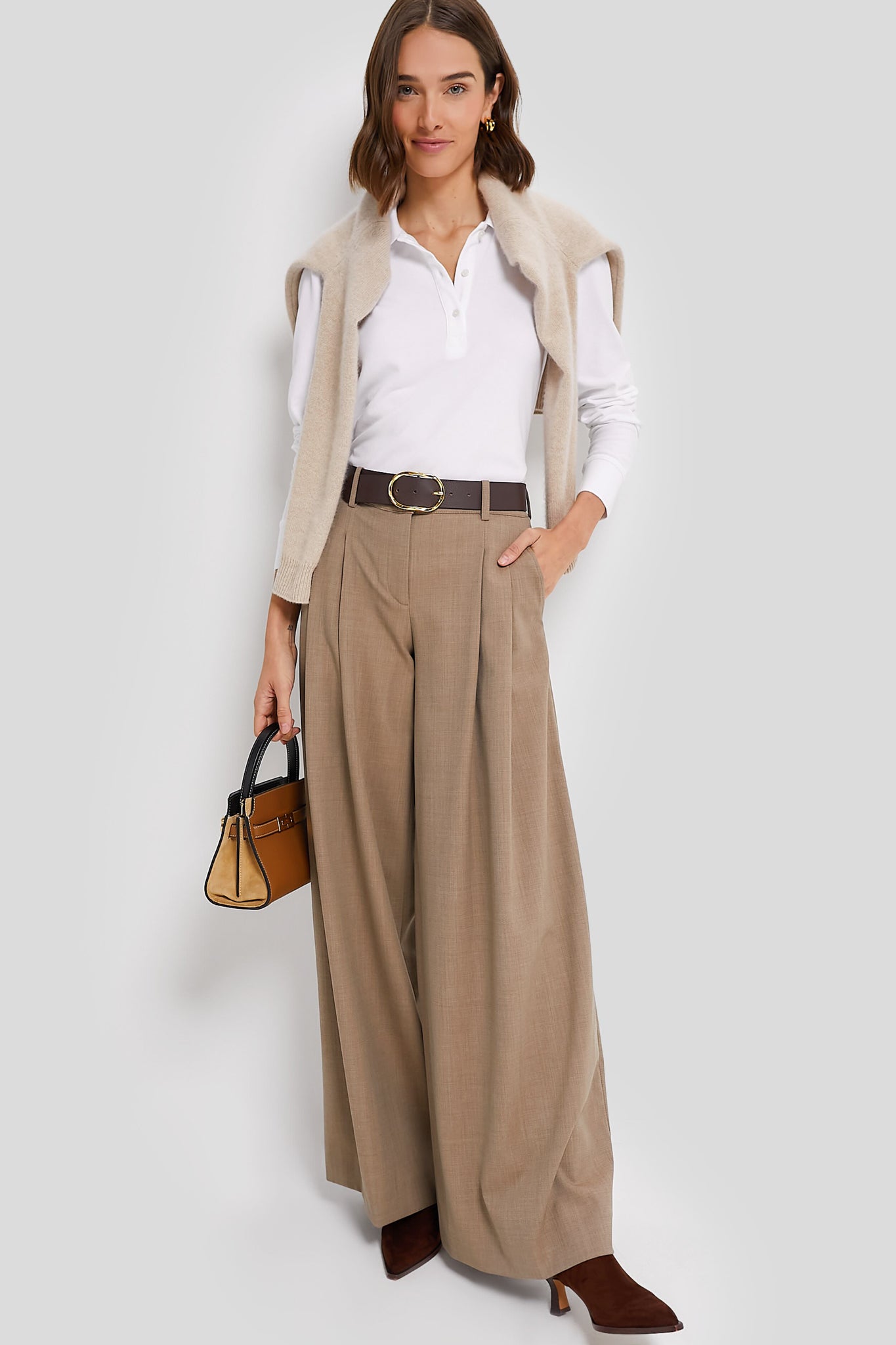 White Long Sleeve Pique Puff Sleeve Peggy Polo-Get Girly