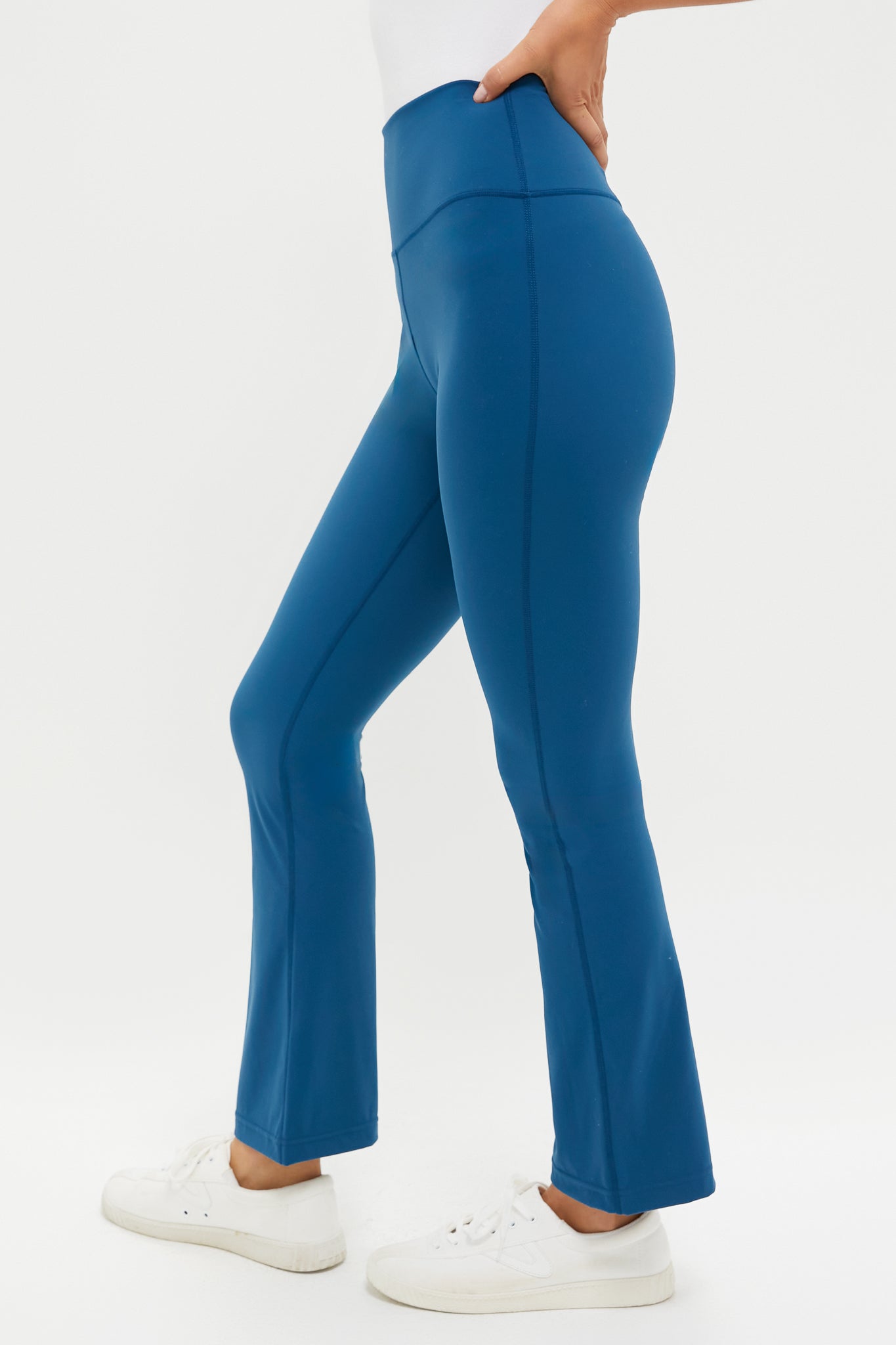 Harbor Blue High Rise Compression Spandex Millie Yoga Pant-Get Girly