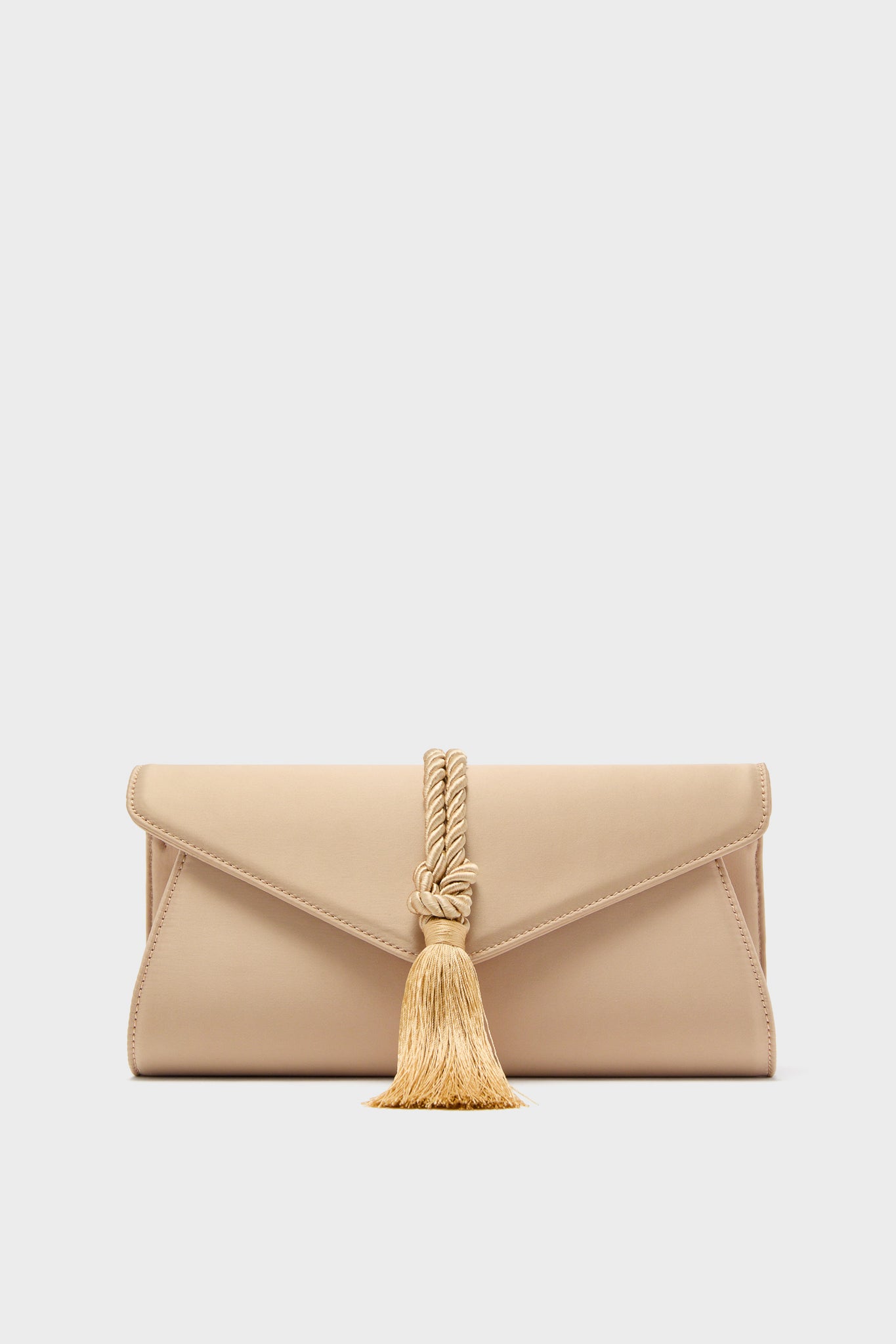 Champagne Satin Gabrielle Clutch-Get Girly