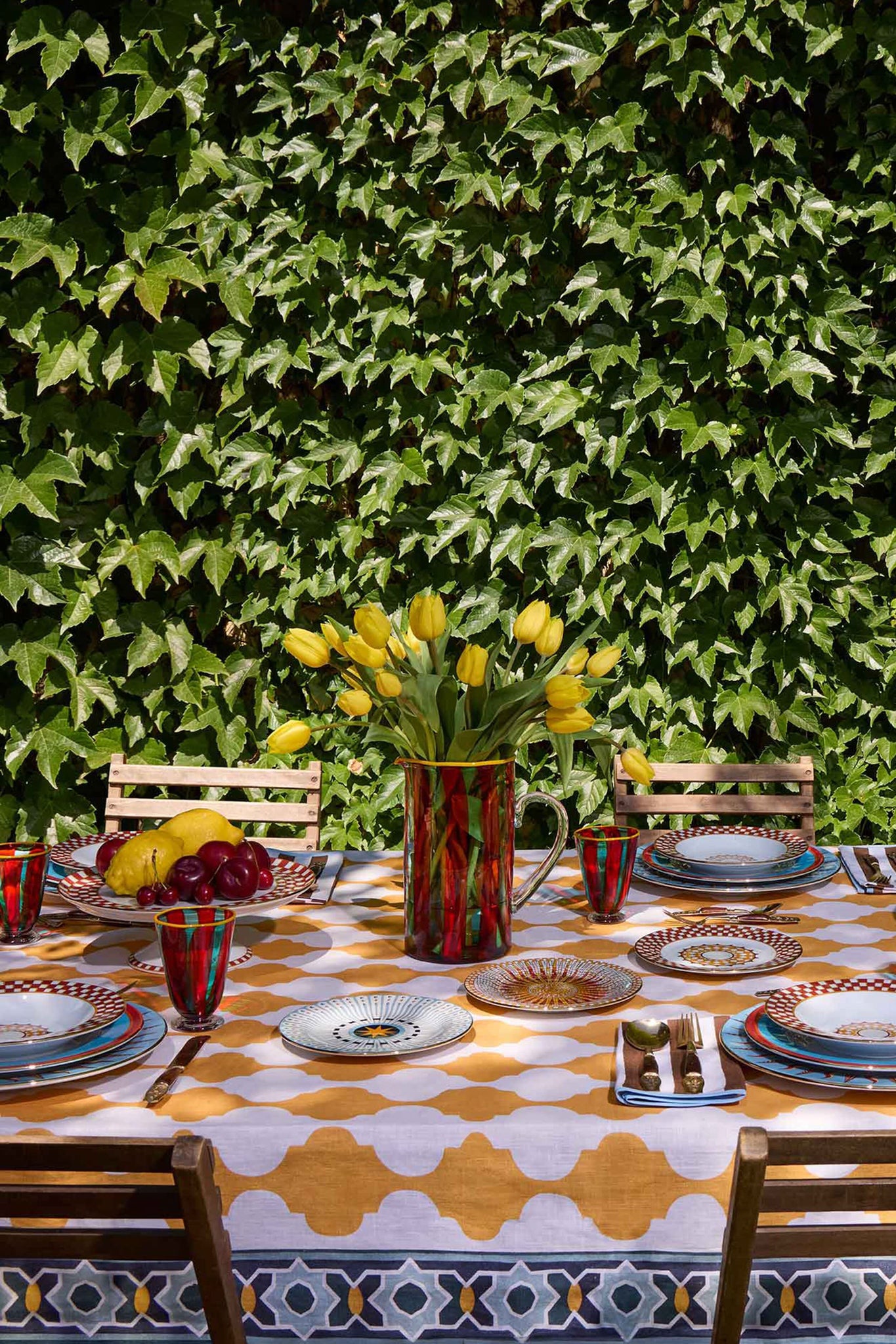Yellow Plaza Medium Tablecloth (180x120)-Get Girly