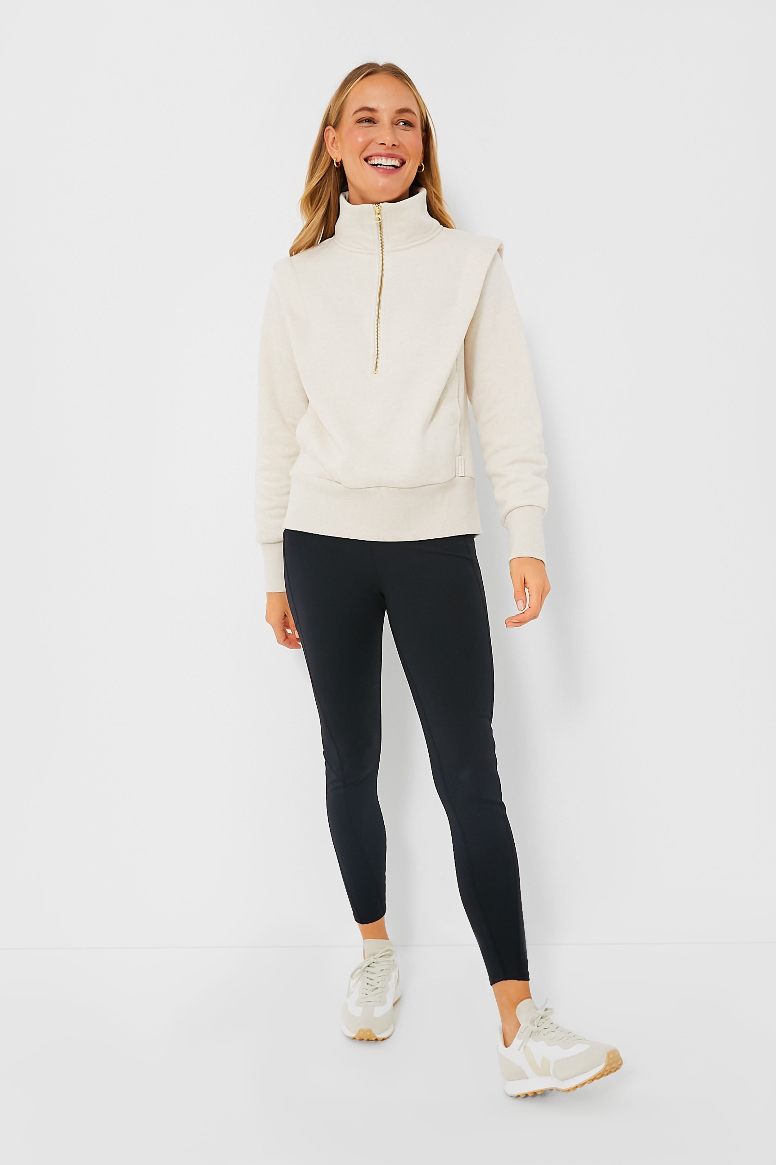 Birch Marl Darah Half Zip Sweat-Get Girly