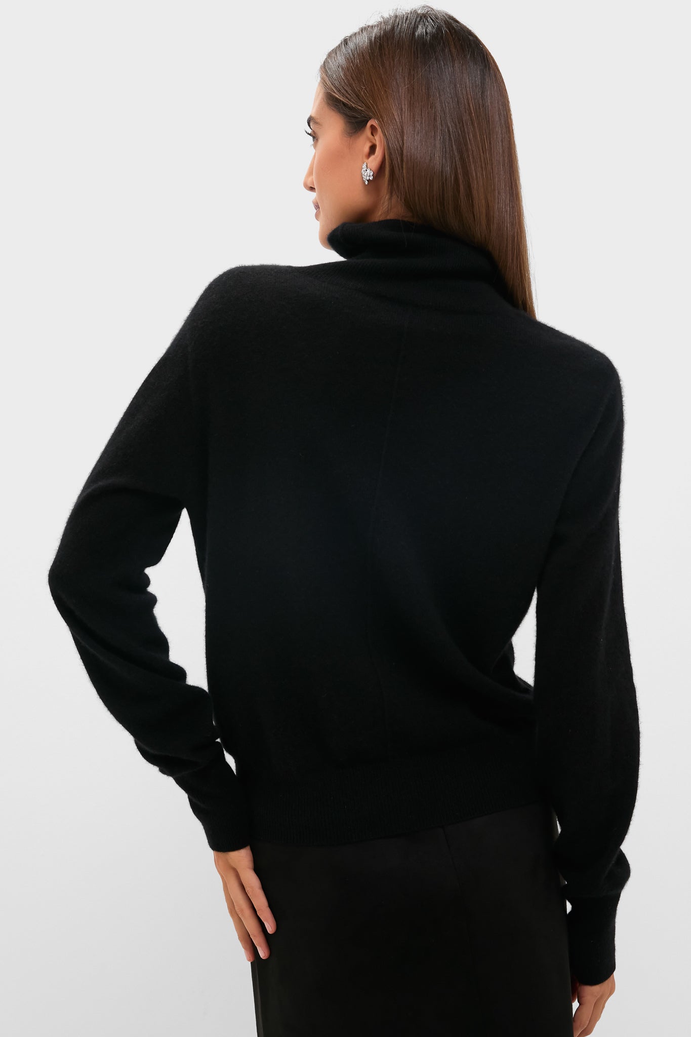 Black Cashmere Turtleneck Sweater-Get Girly