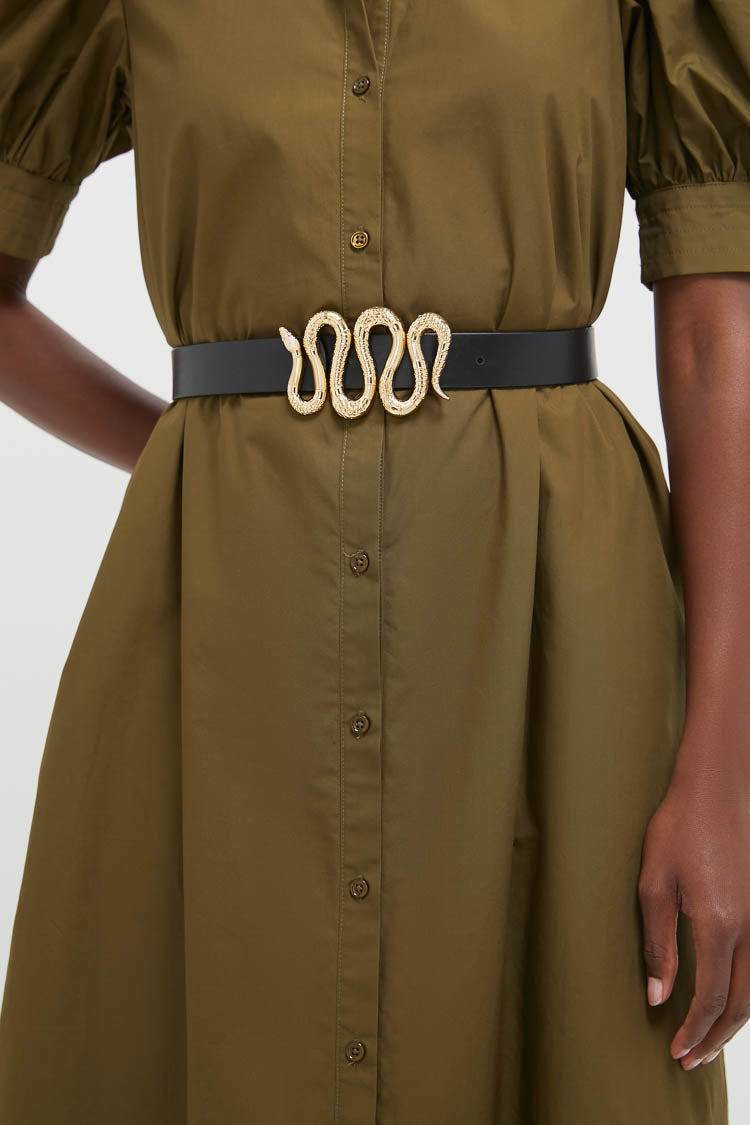 Lipstick Red and Mascara Reversible Leather Belt-Get Girly