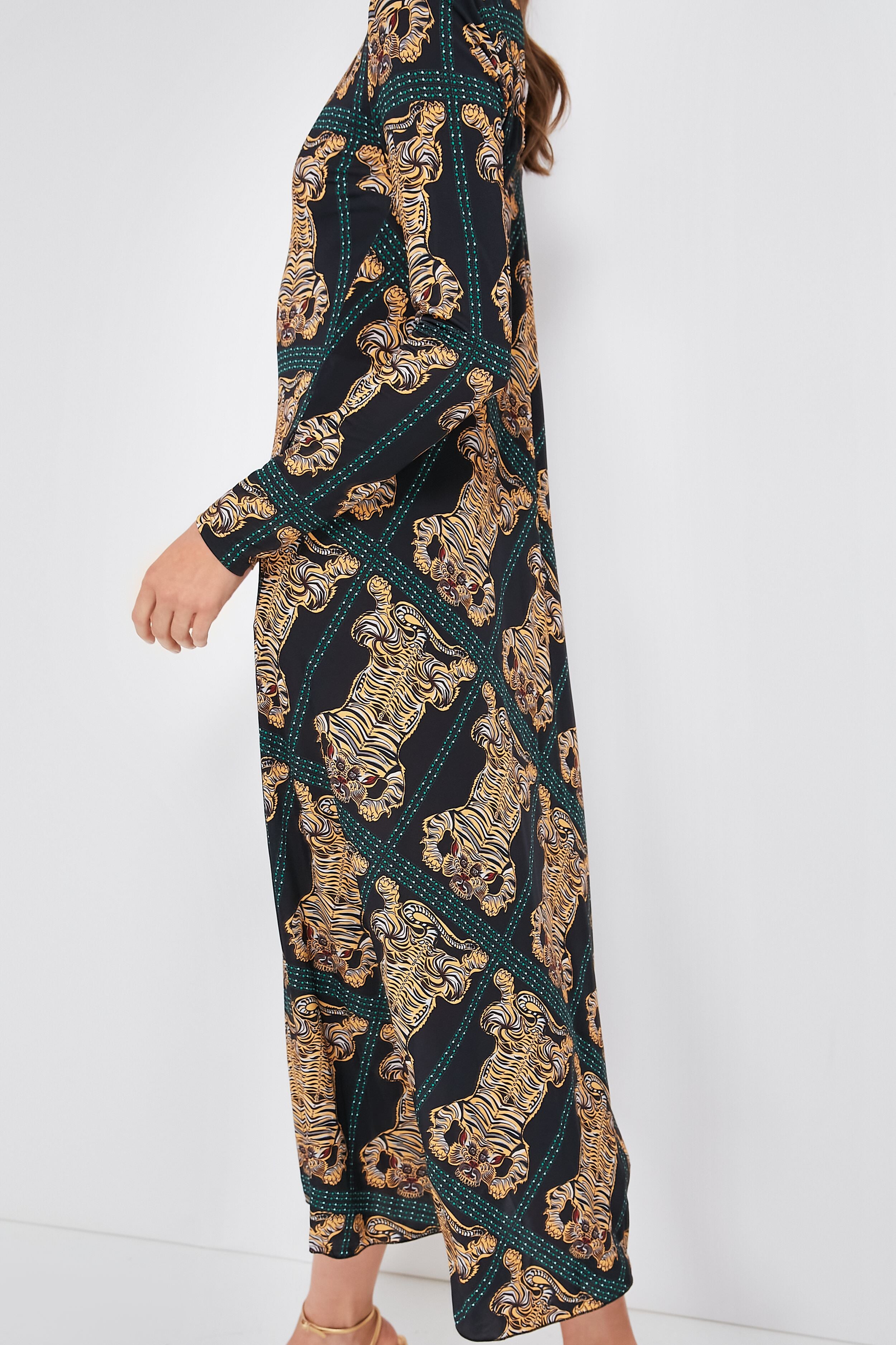 Tiger Tiles Black Drifter Dress-Get Girly