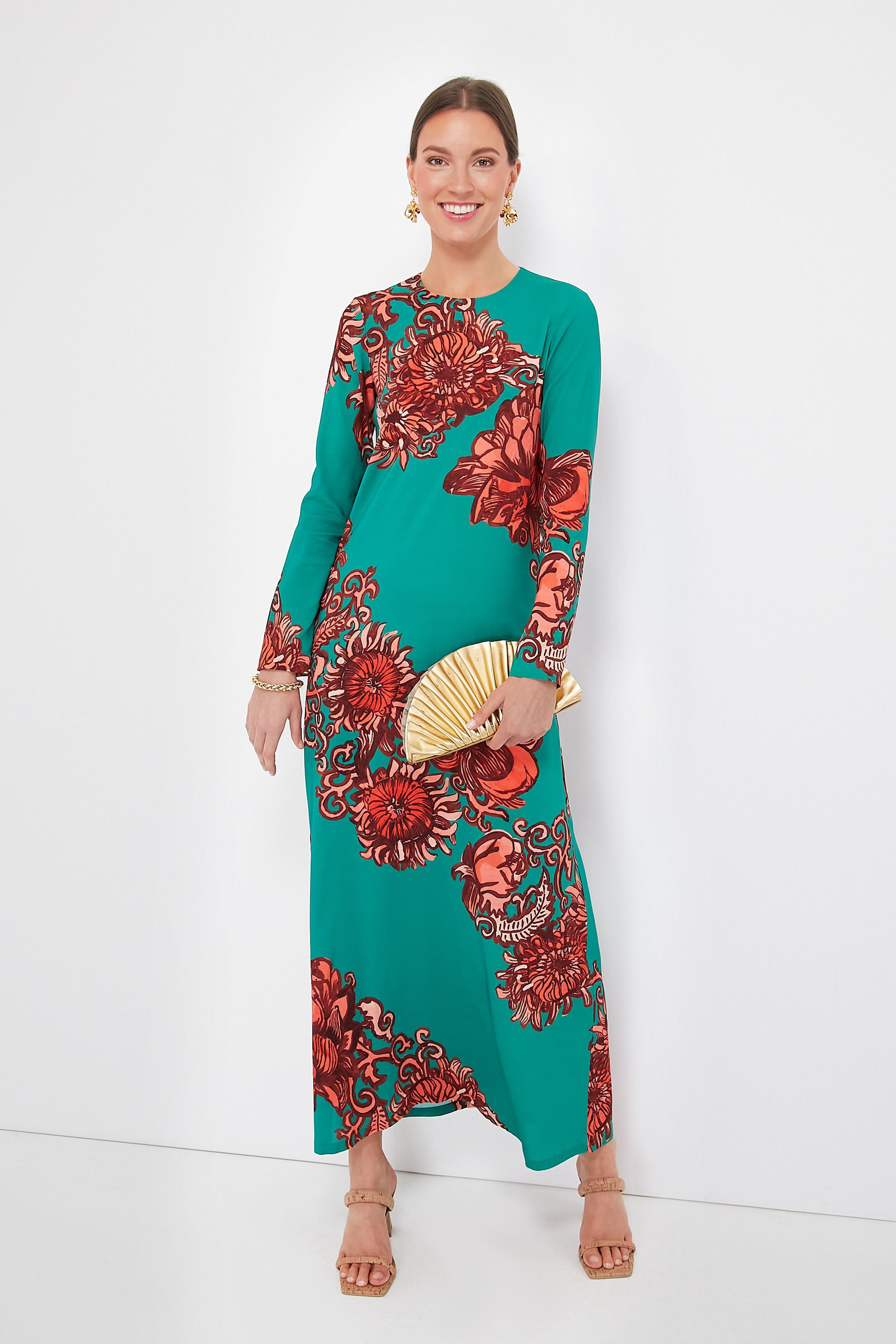 Anemone Ghirlanda Long Sleeve Swing Dress-Get Girly