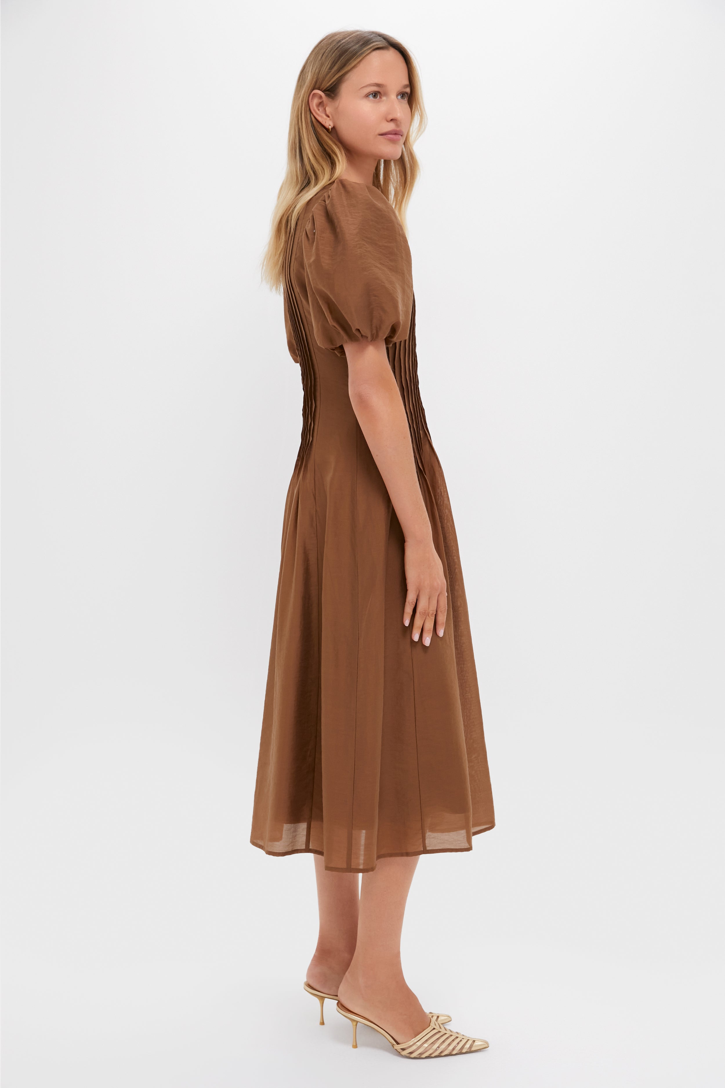 Toffee Nut Taffeta Mere Dress-Get Girly