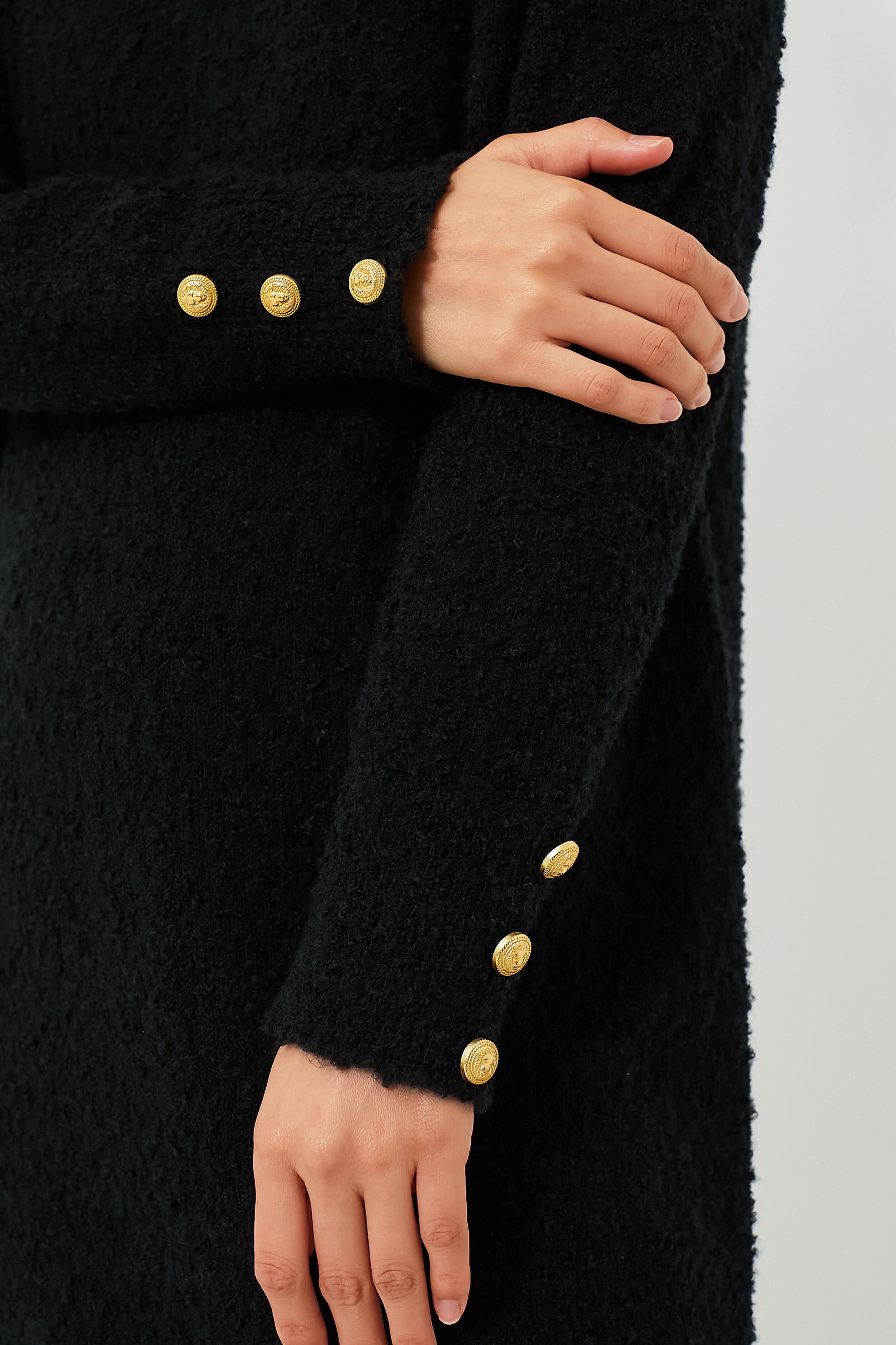 Black Boucle Knit Nelle Dress-Get Girly