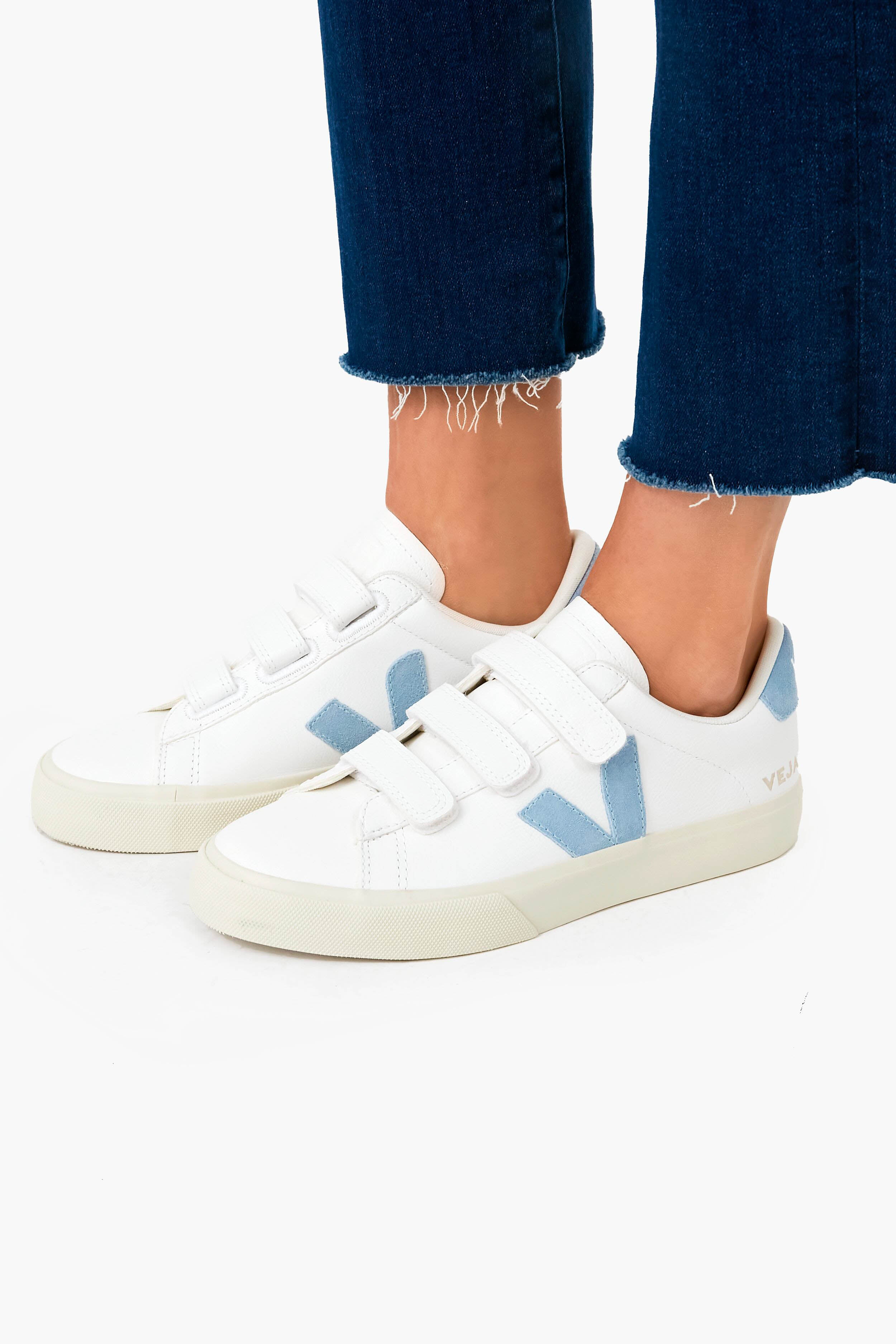 Extra White Steel Blue Recife Logo Sneakers-Get Girly