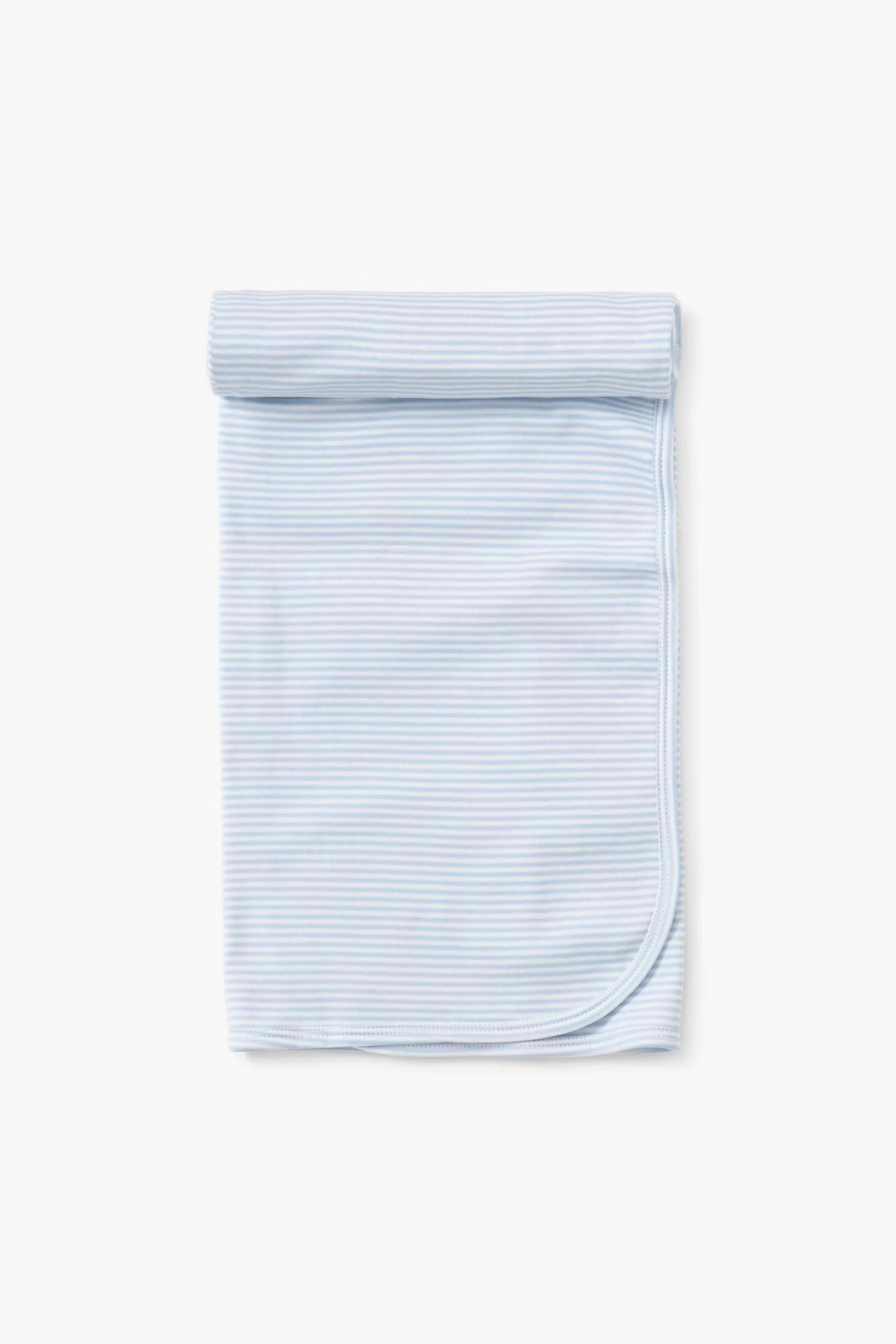 Blue Stripe Classic Rib Blanket-Get Girly