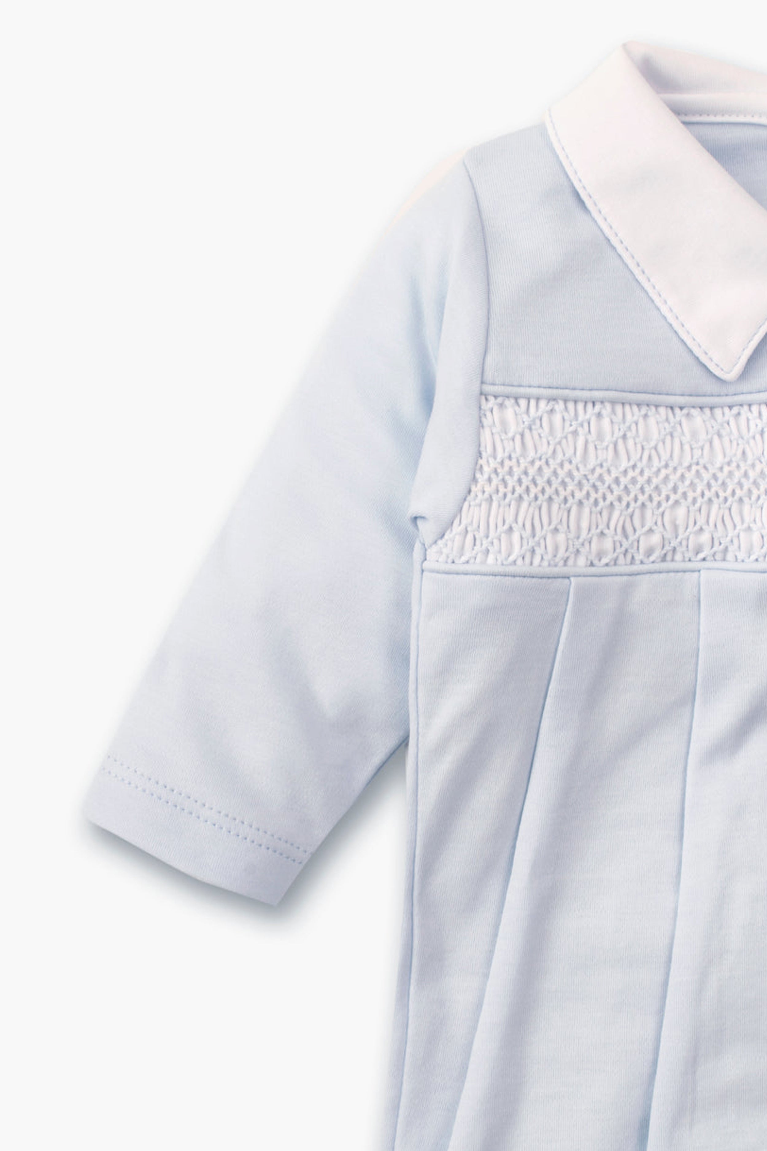 Blue Hand Smocked Footie-Get Girly