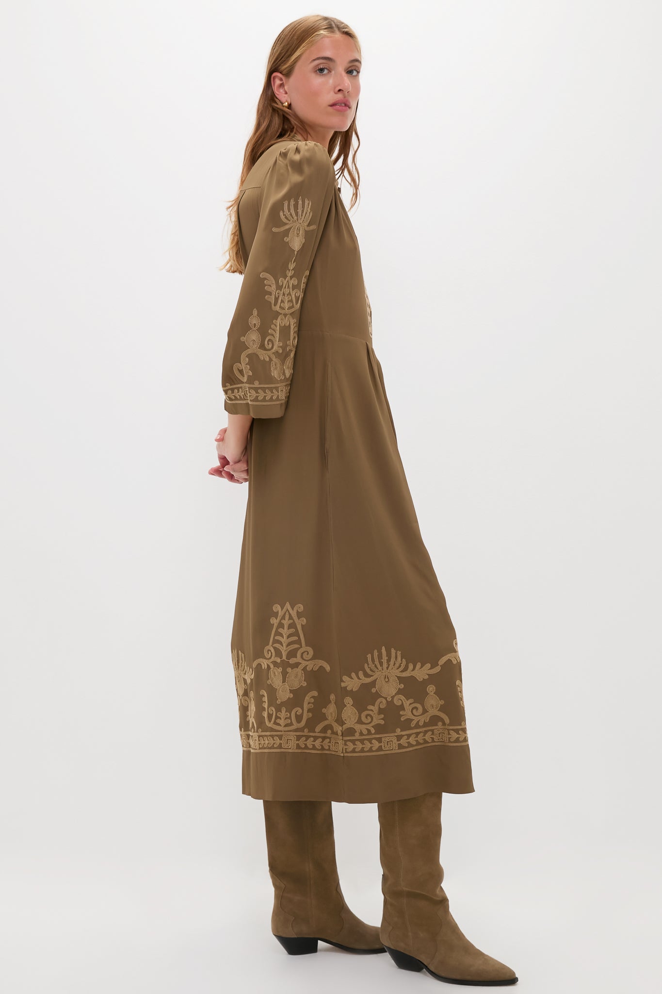 Khaki Feliana Dress-Get Girly