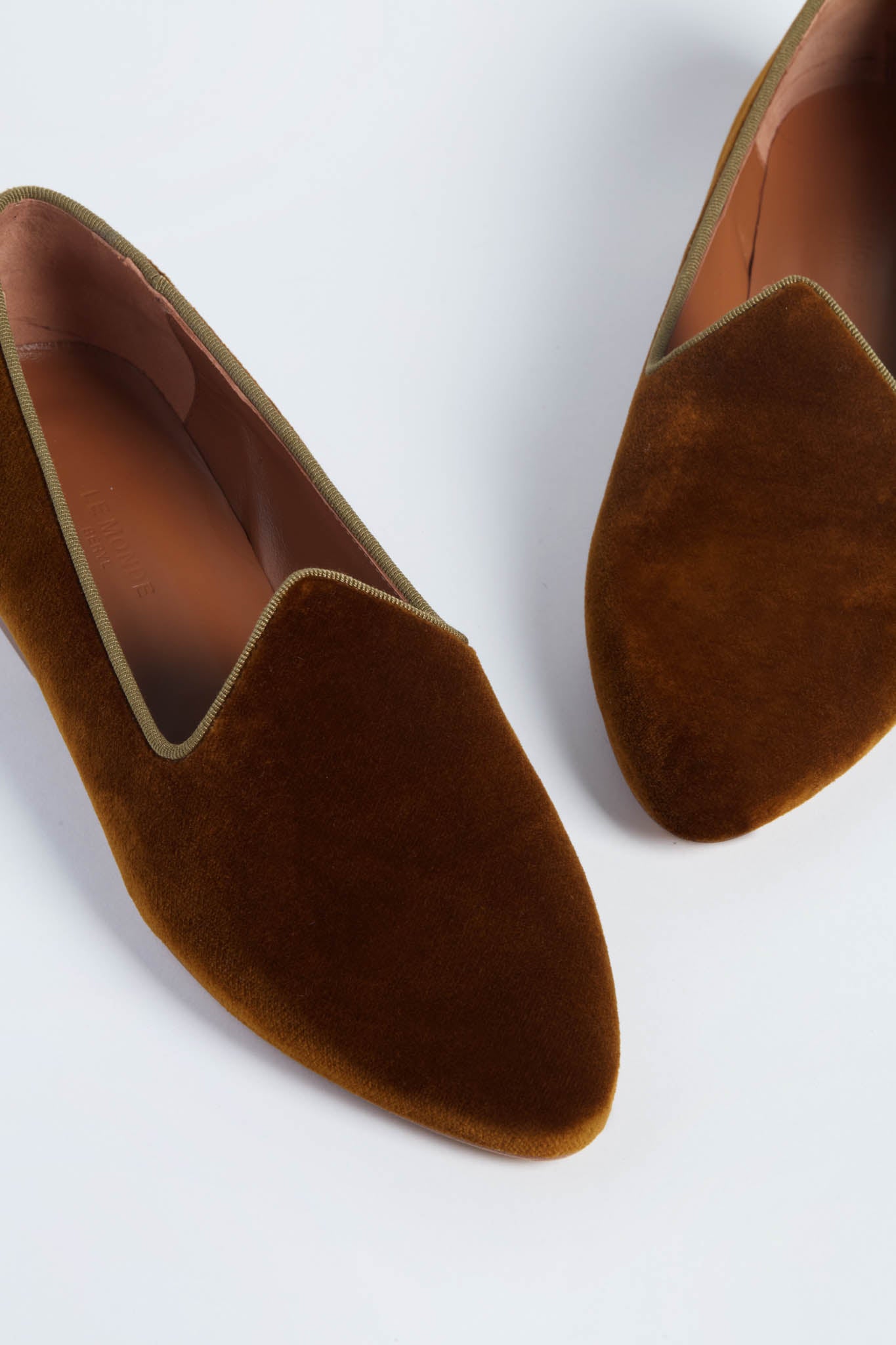 Tobacco Velvet Venetian Slippers-Get Girly