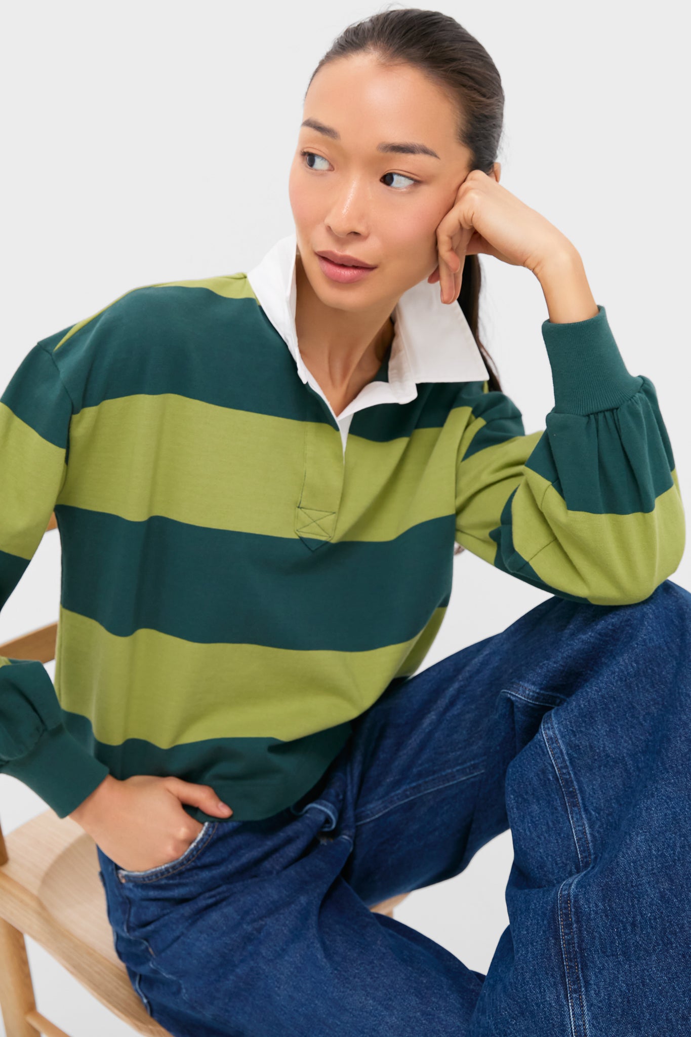 Woodbine and Junebug Stripe Swiftie Rugby Polo-Get Girly
