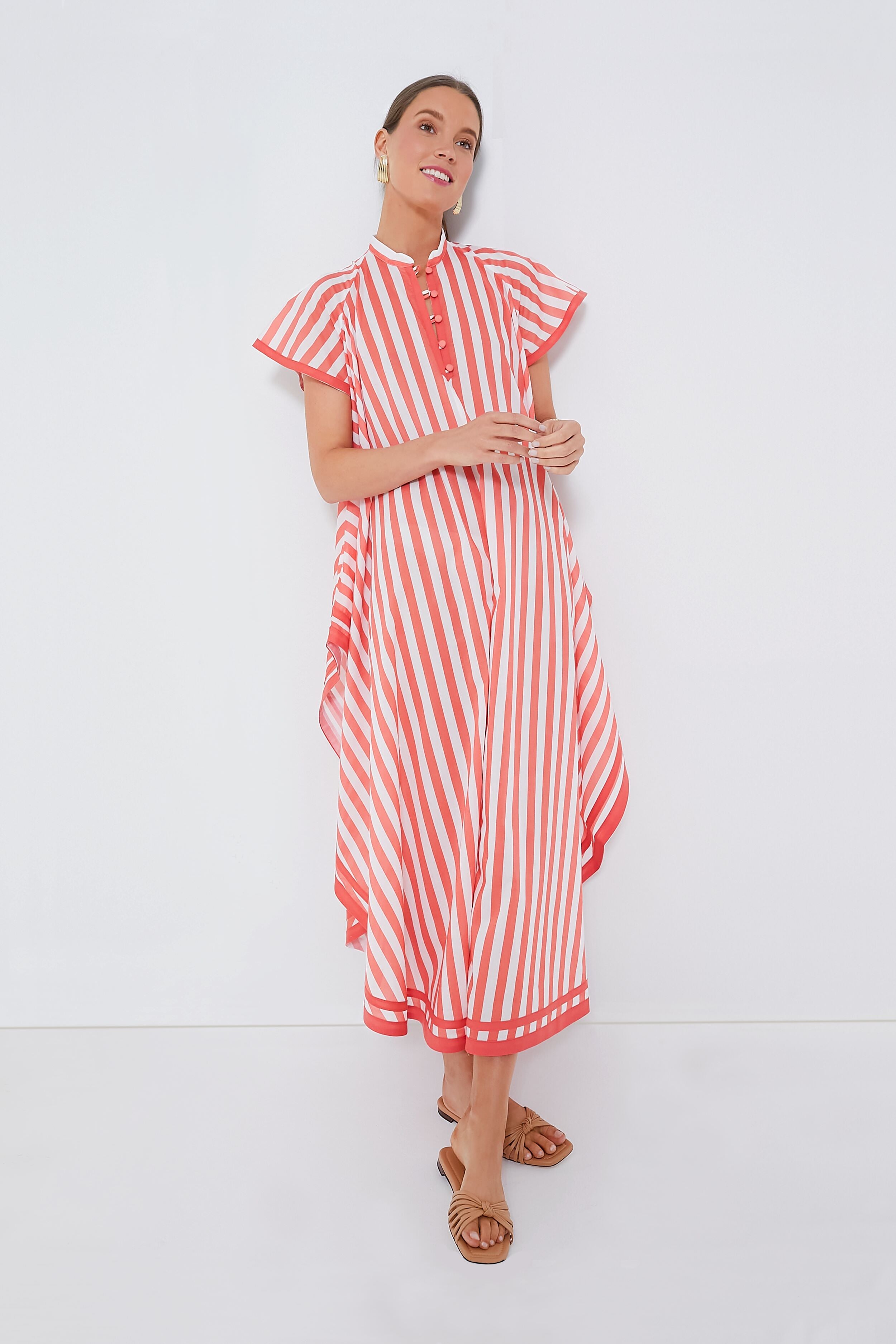 Coral Stripes Anouk Dress-Get Girly