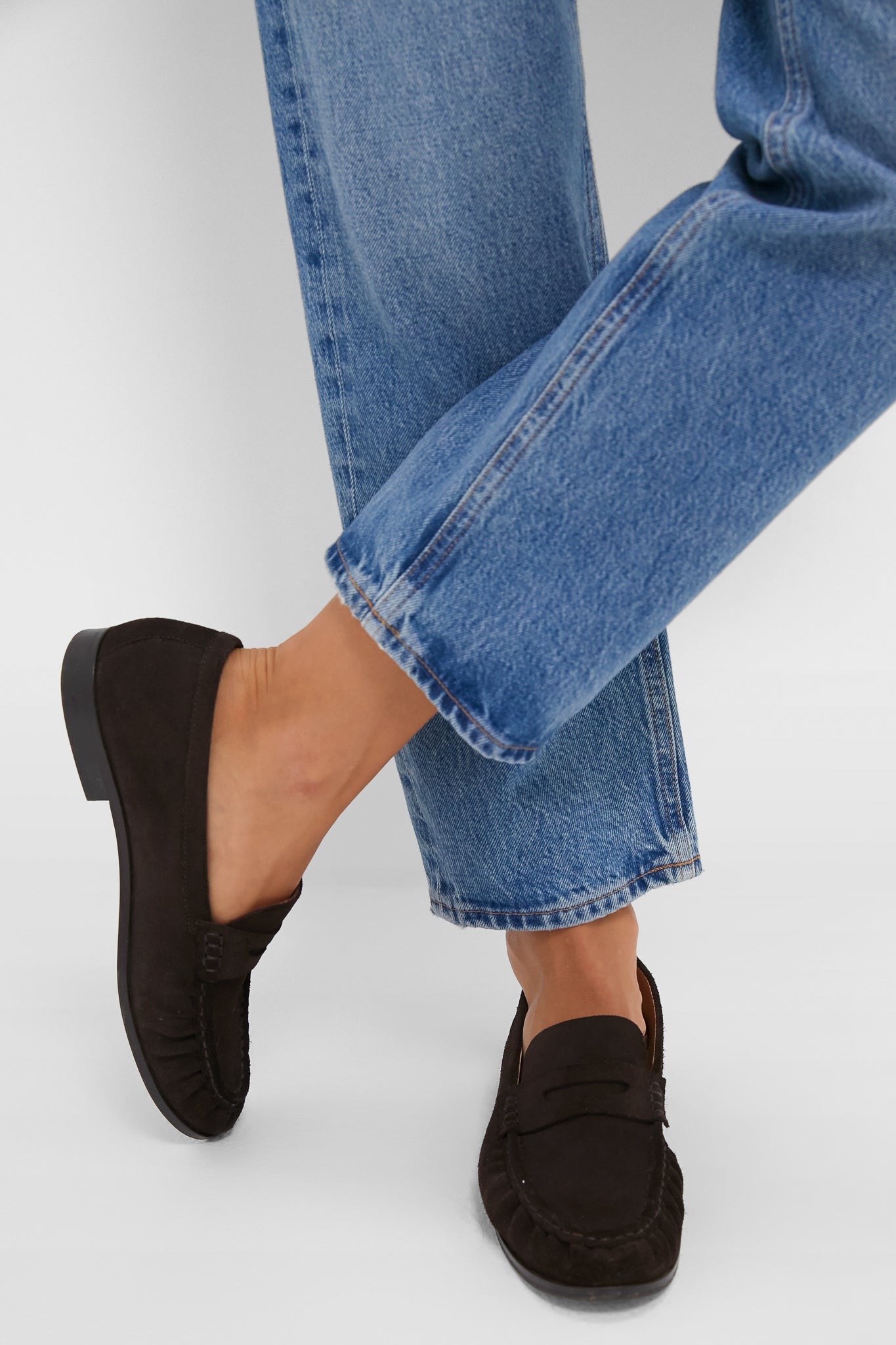 Chocolate Suede Vivian Loafers-Get Girly