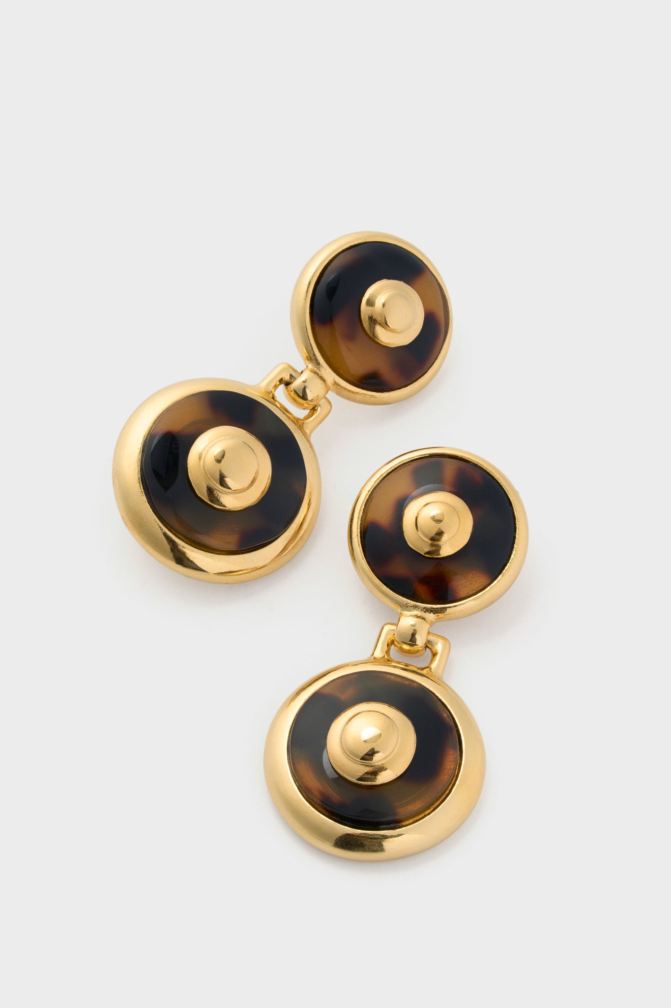 Tortoise 24K Gold Electroplated Circle Drop Earrings-Get Girly
