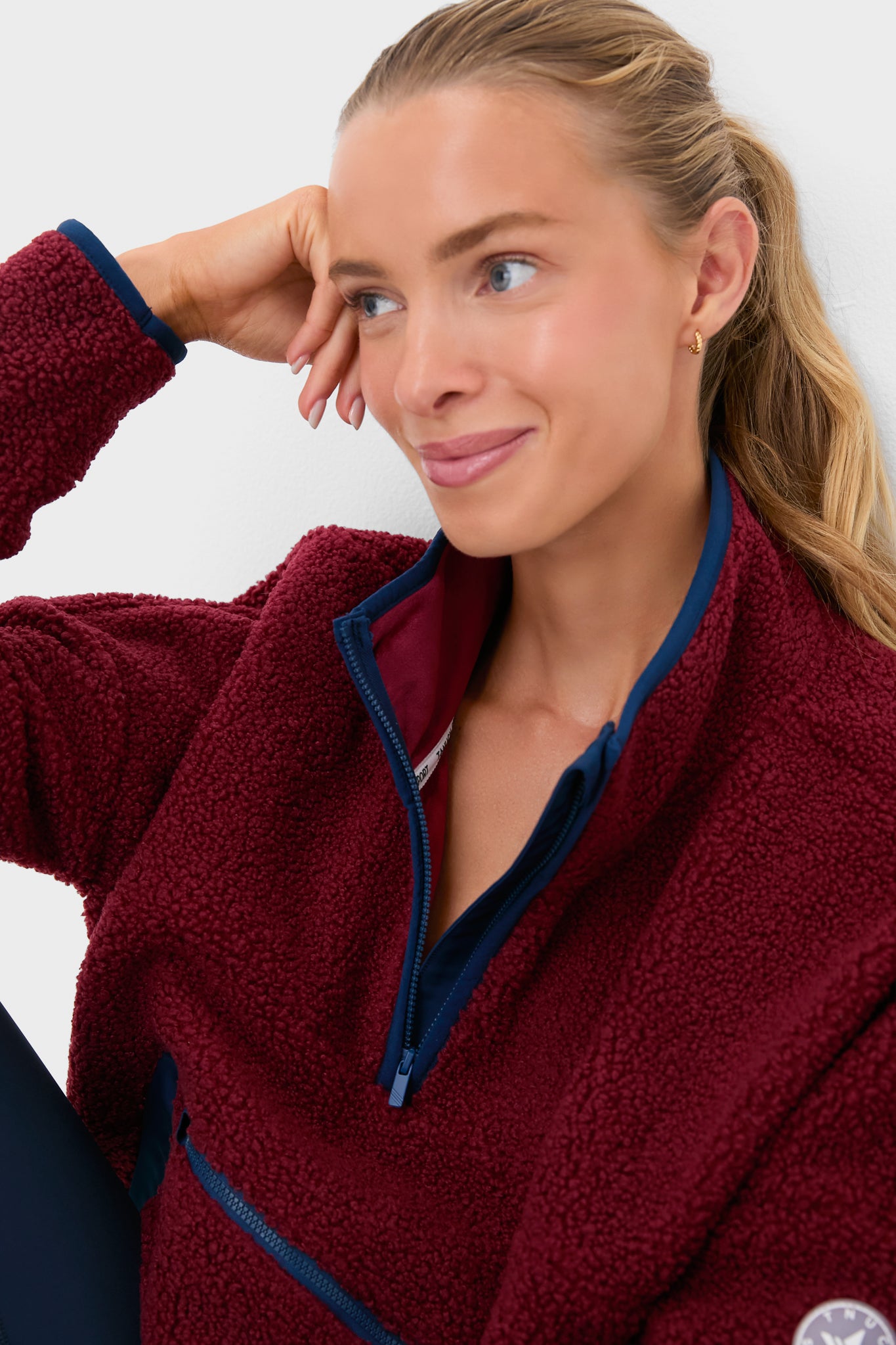 Cabernet Fleece Cady Quarter Zip-Get Girly