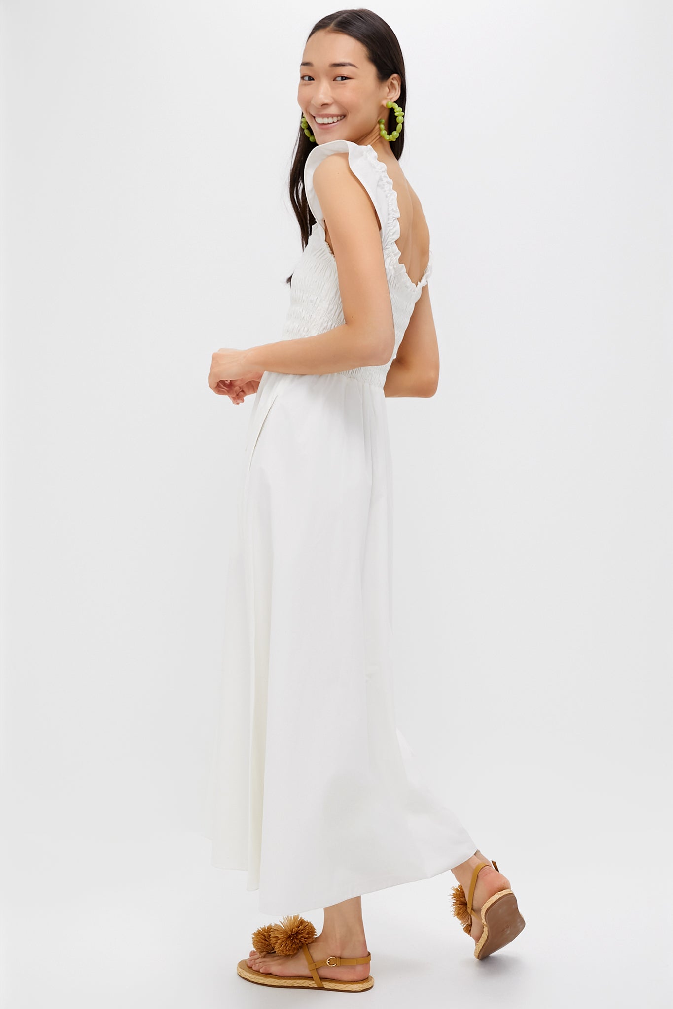 White Eudora Midi Dress-Get Girly