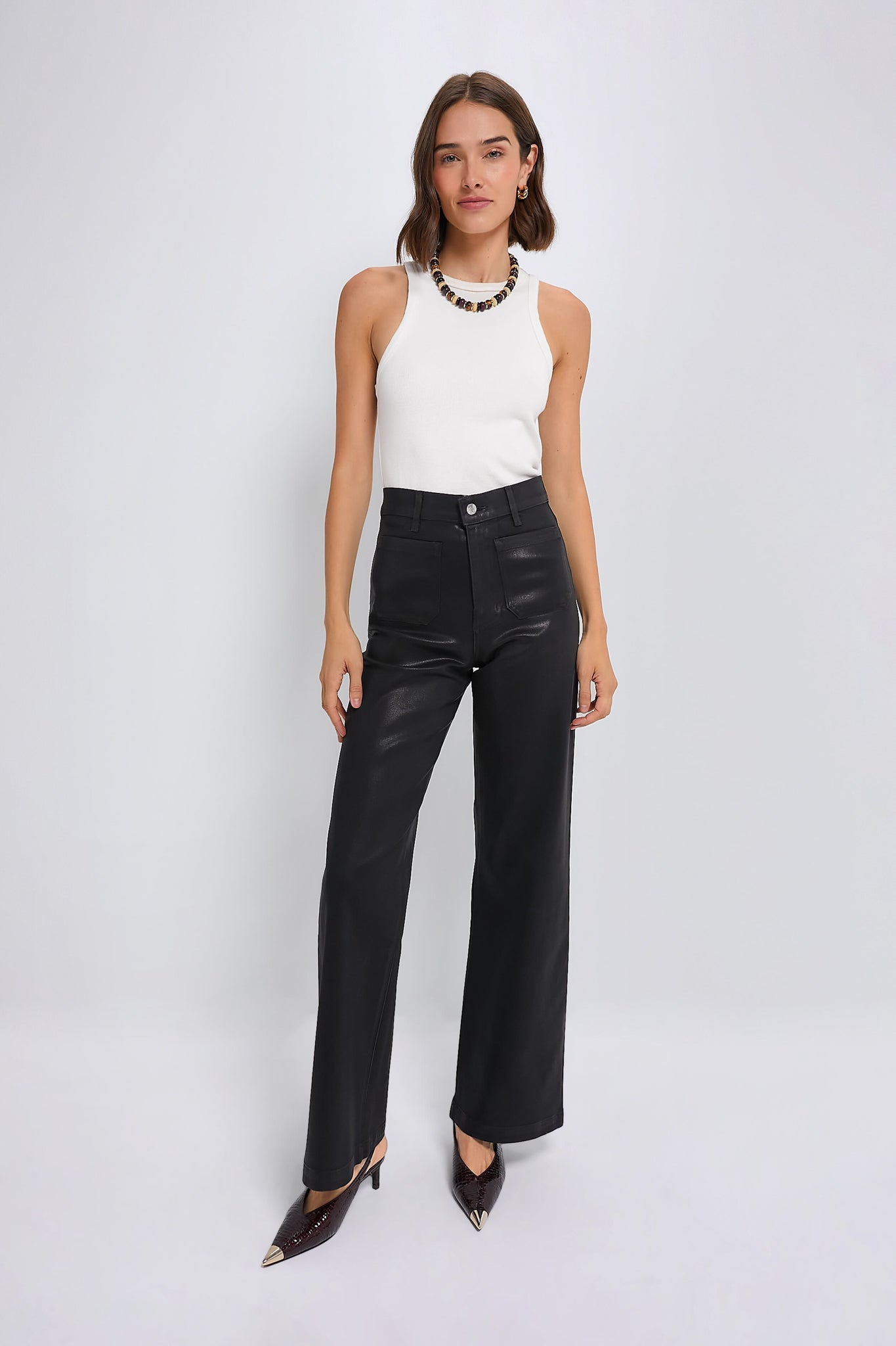 Black Coated Virginia Wideleg-Get Girly