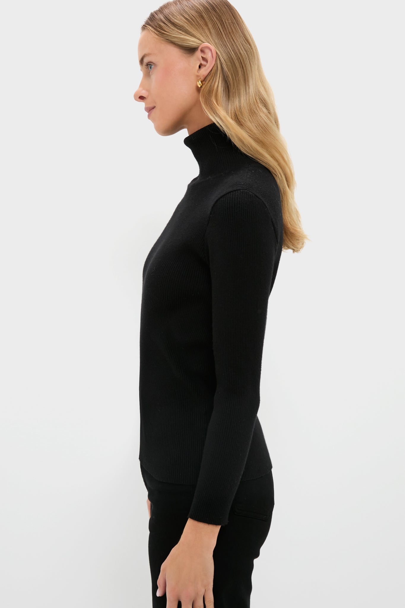 Black Arlo Ribbed Turtleneck-Get Girly