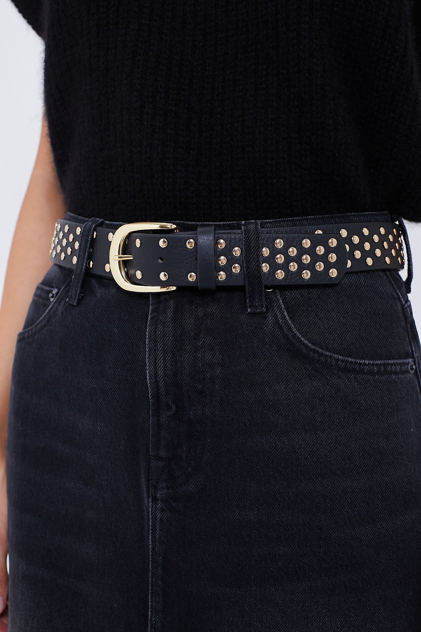 Black and Gold Studded Idris Belt-Get Girly