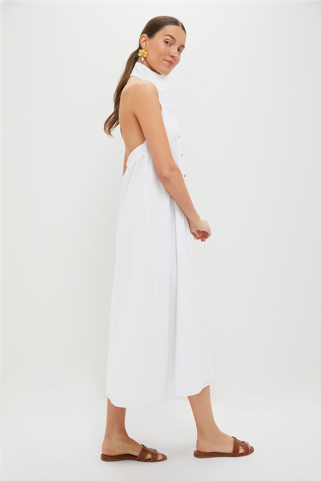 White Seersucker Jagger Dress-Get Girly