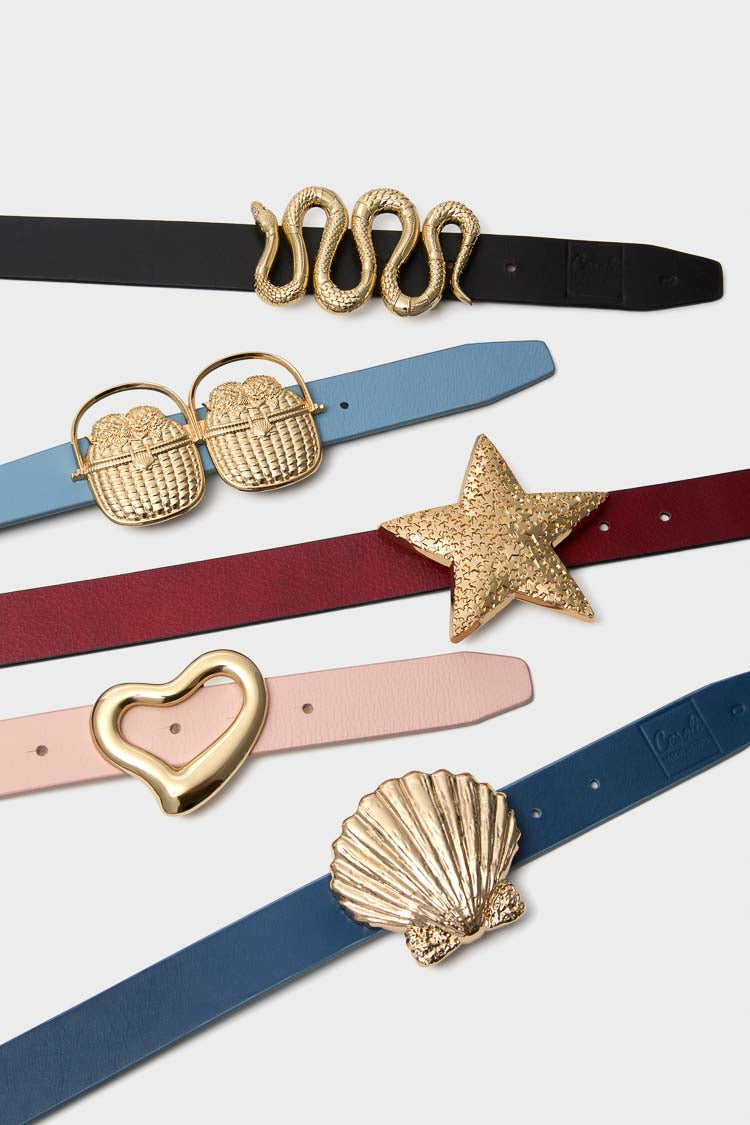 Atlantic Navy and Chambray Reversible Leather Belt-Get Girly