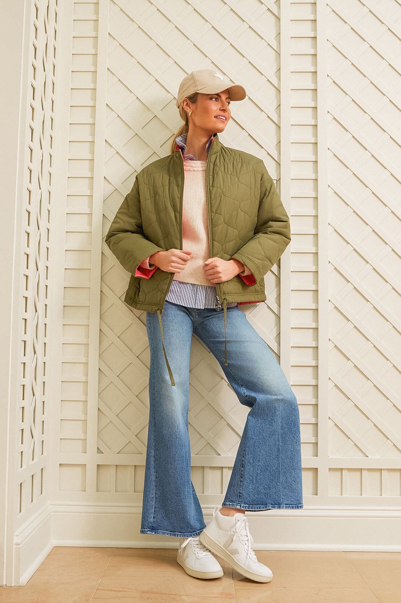 Extra-White Natural V-15 Sneakers-Get Girly