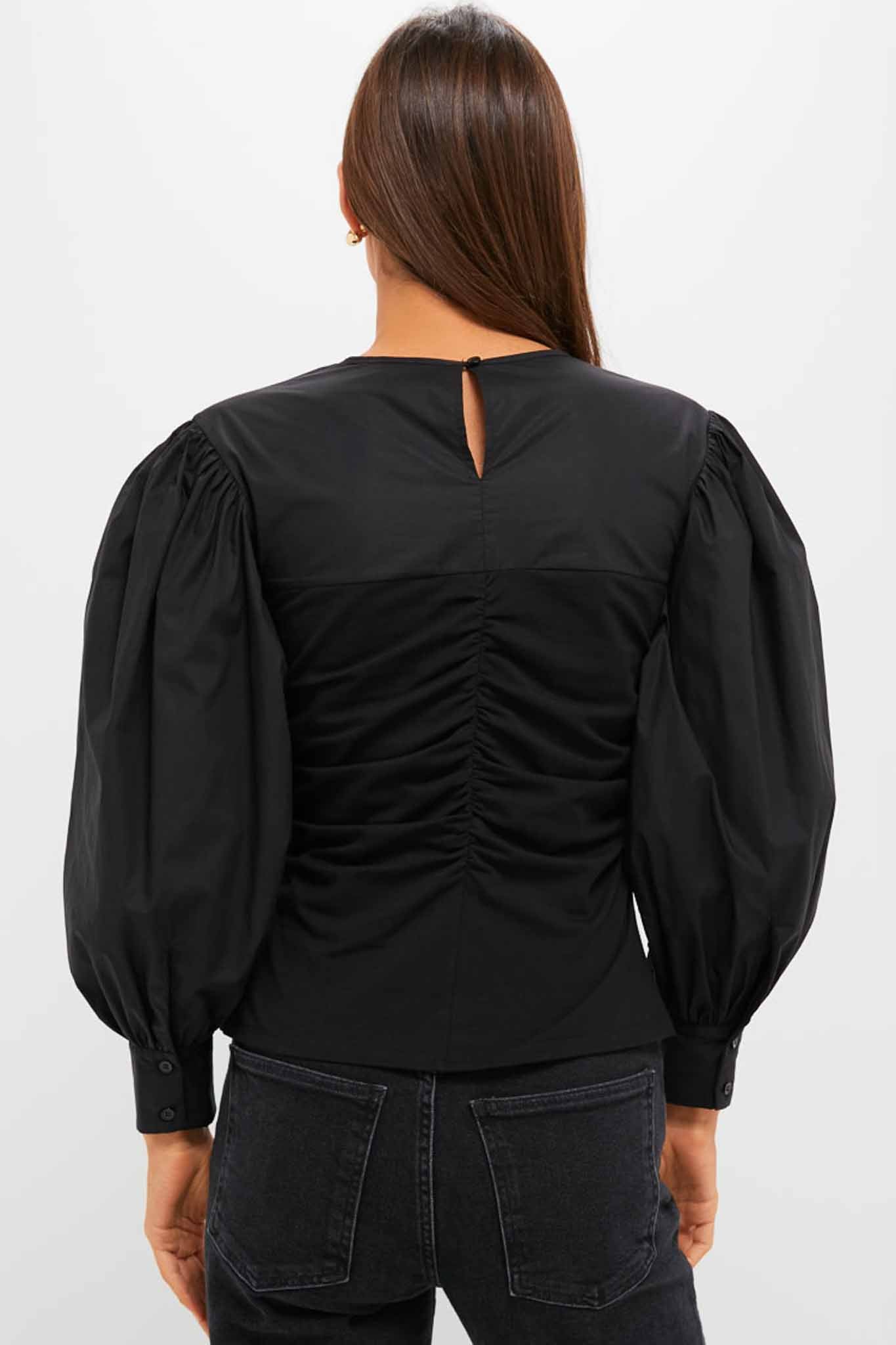 Black Mixed-Media Anita Blouse-Get Girly