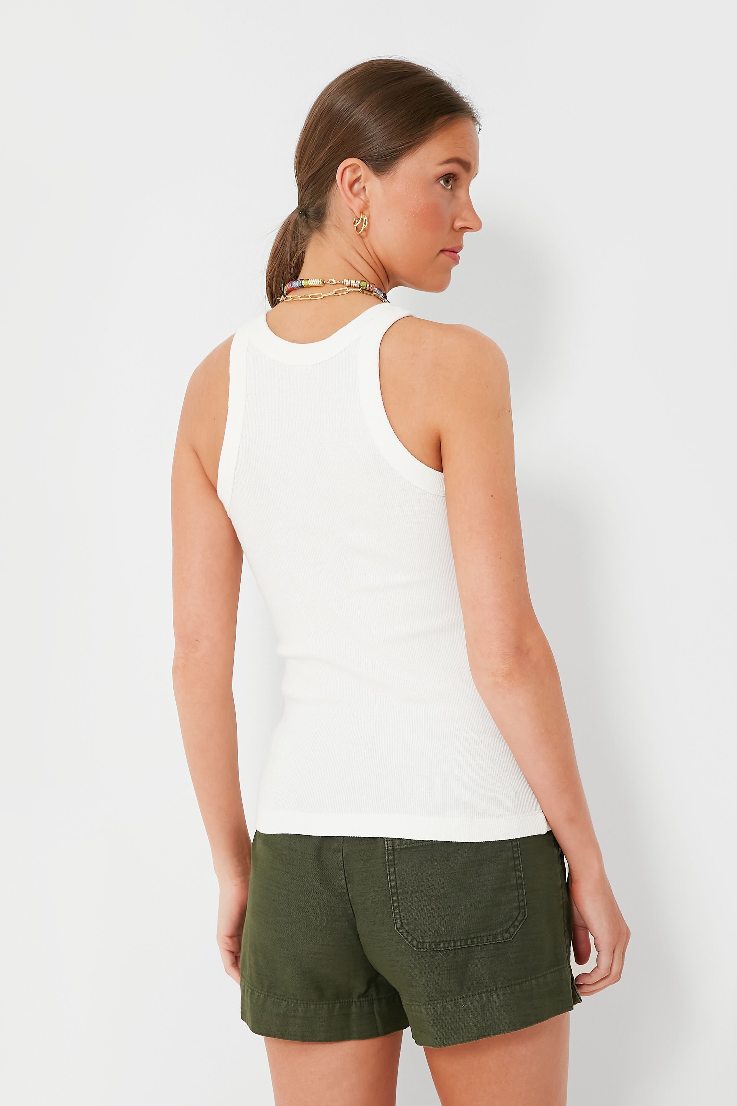 White Everyday Ribbed Tank-Get Girly