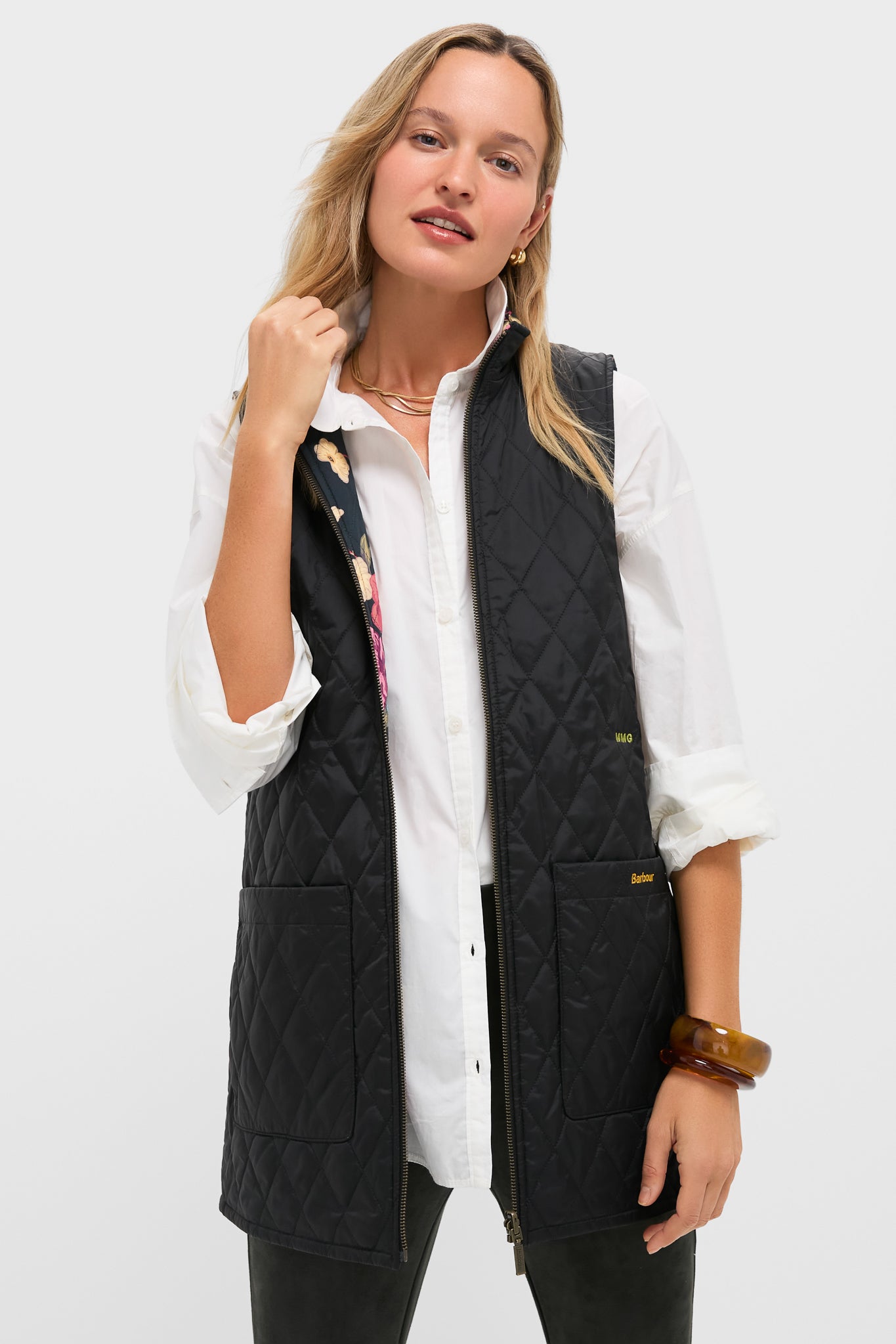 Black Barbour x Get Girly Reversible Paisley Vest-Get Girly