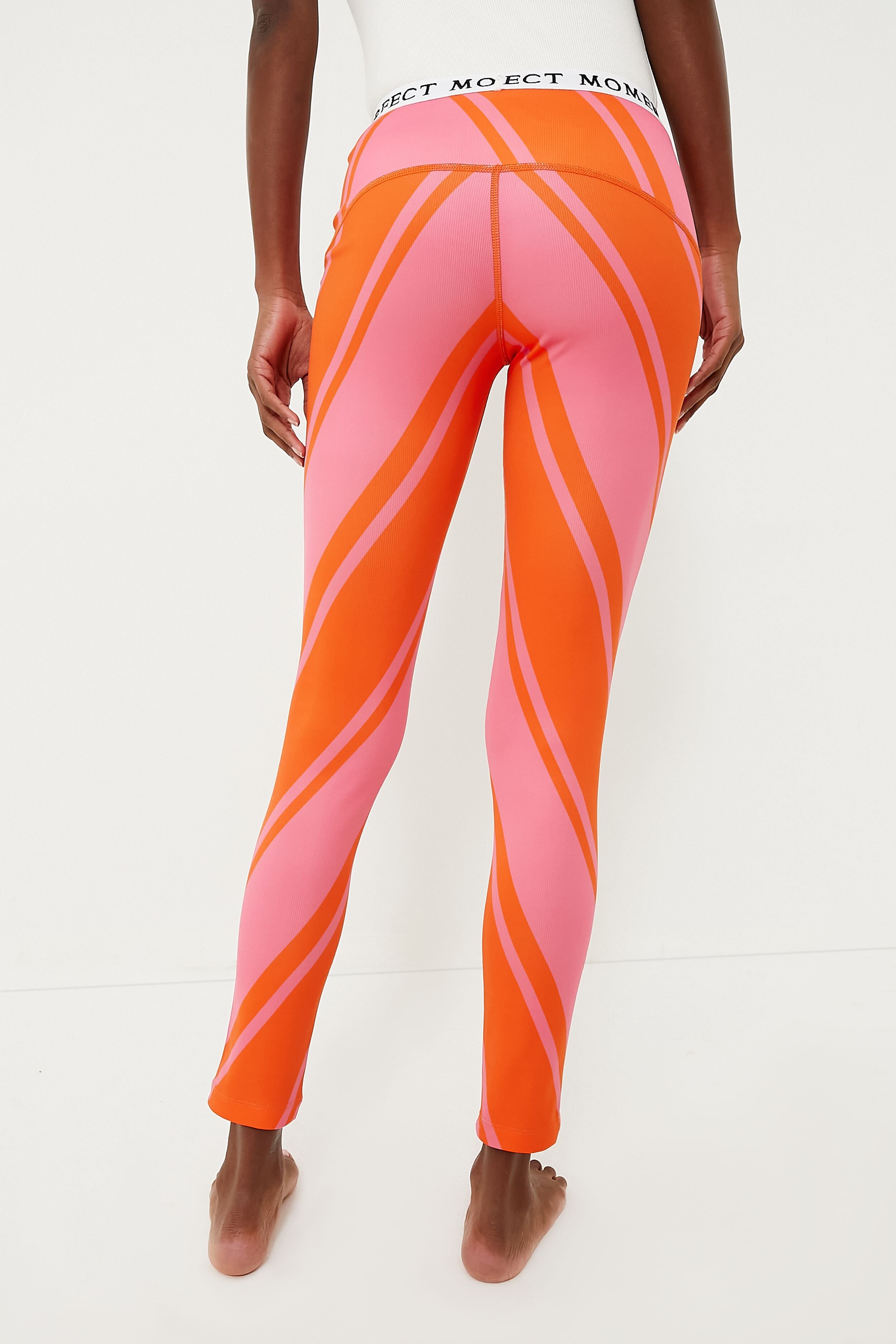 Azalea Pink and Orange Chevron Print Thermal Pant-Get Girly