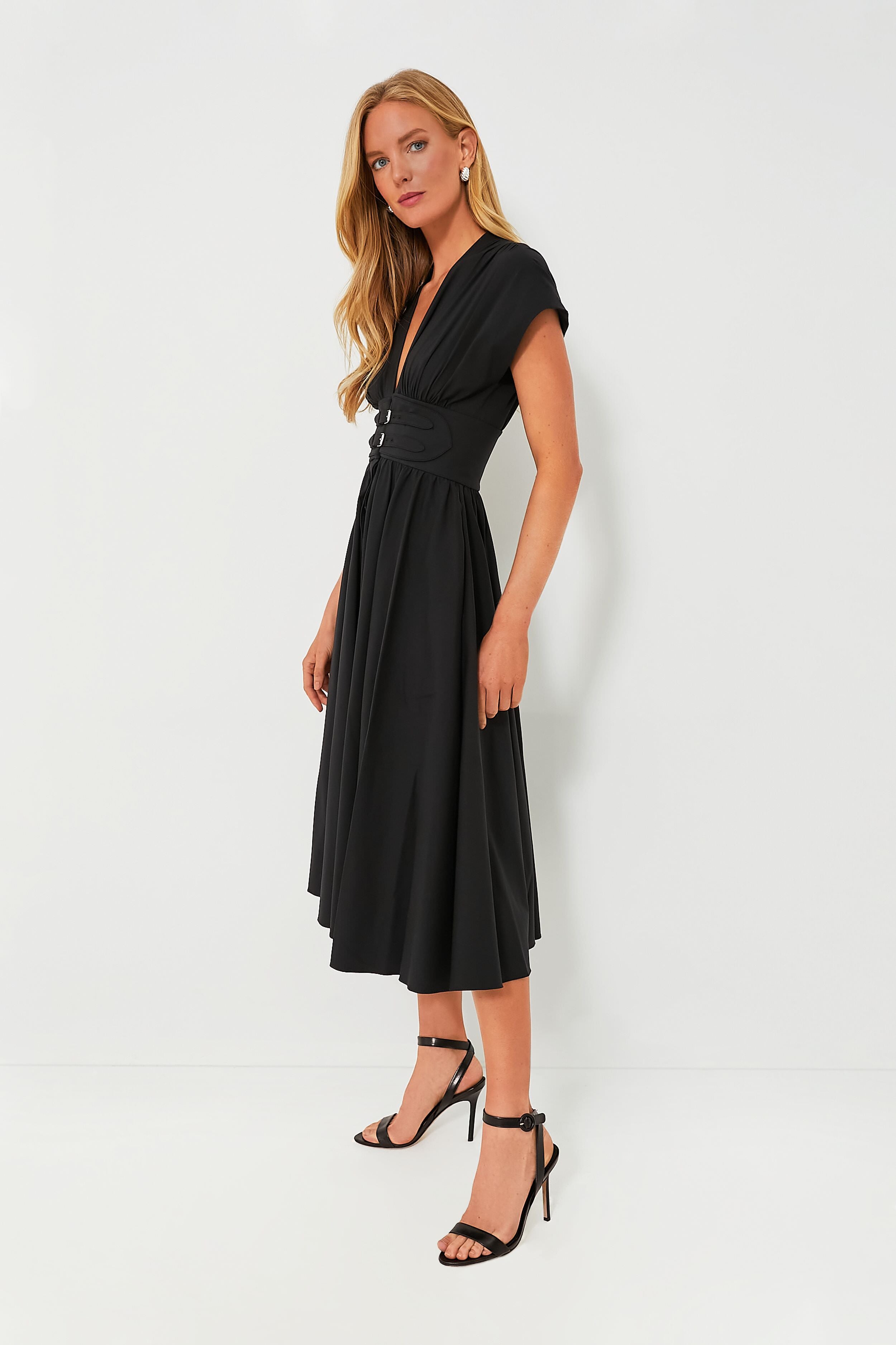 Black Bardello Midi Dress-Get Girly