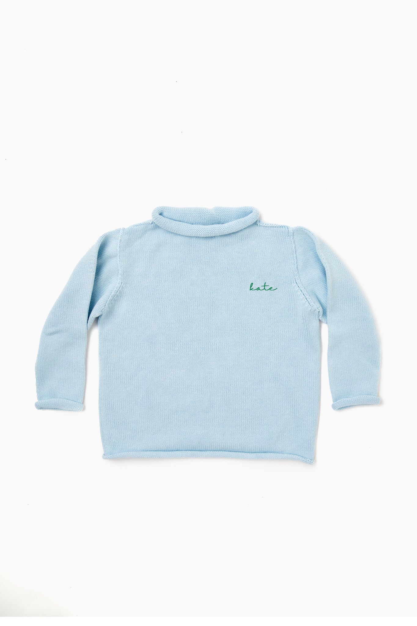 Light Blue Roll Neck Sweater-Get Girly