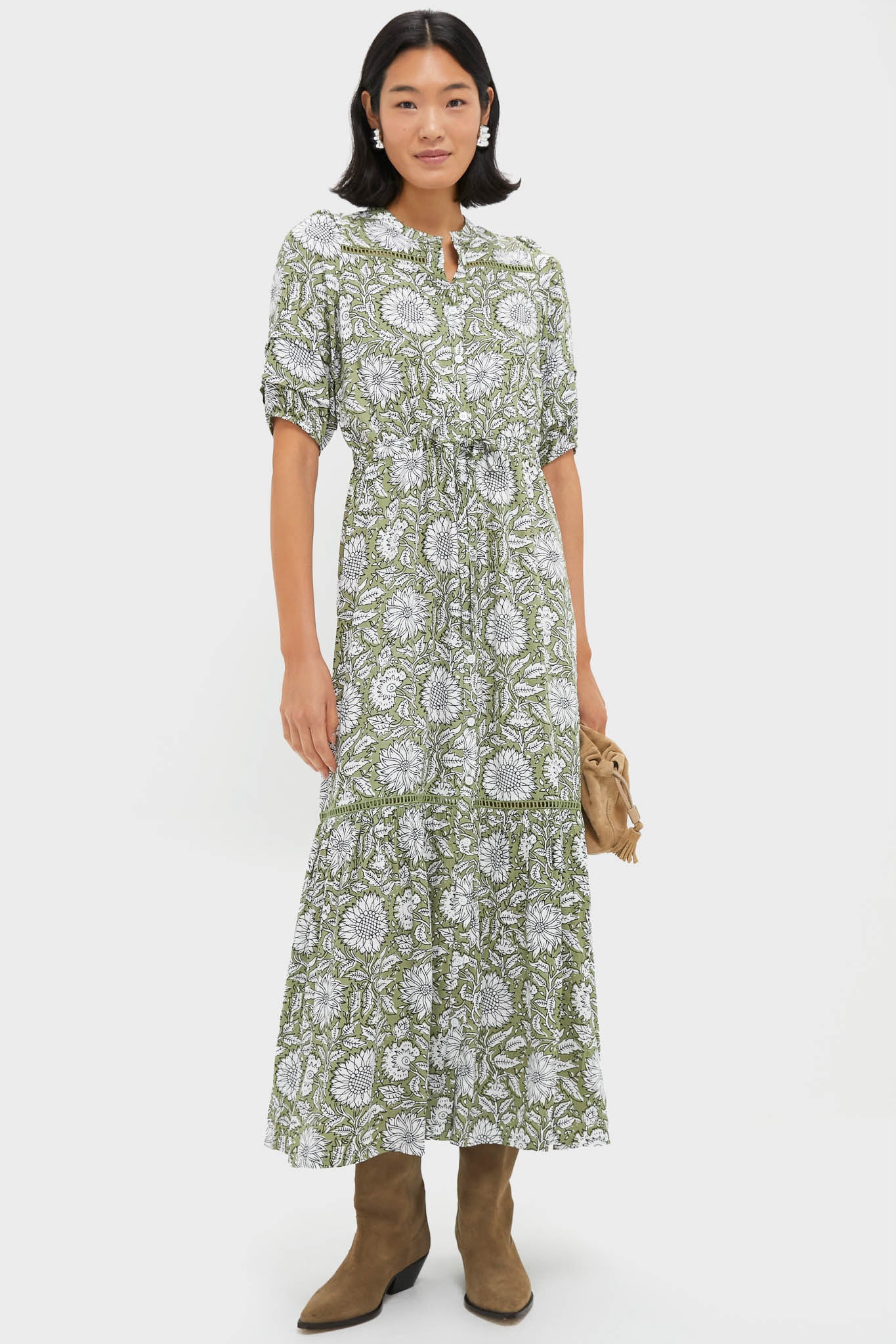 Arles Gothic Olive Lucy 4 Short Sleeve Dress-Get Girly