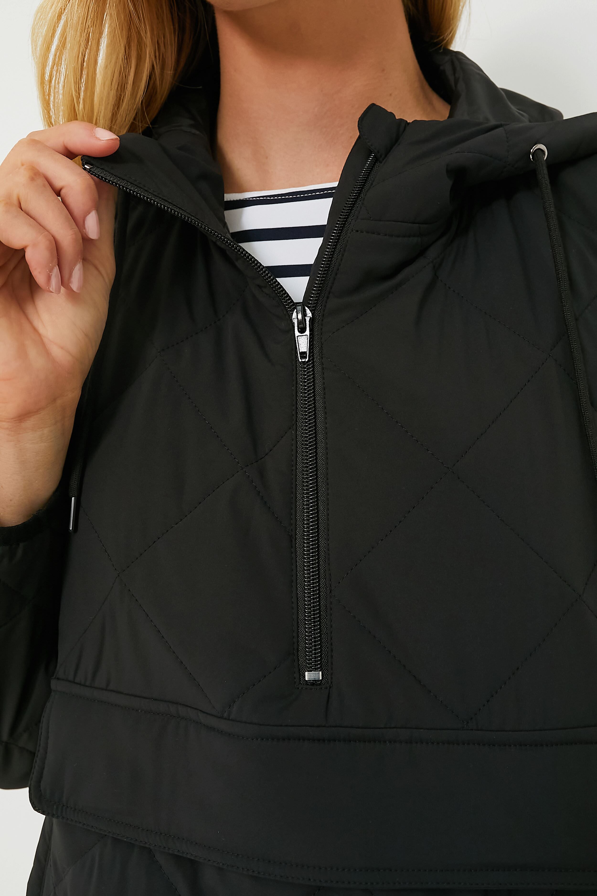 Black Quilted Bennett Pullover-Get Girly