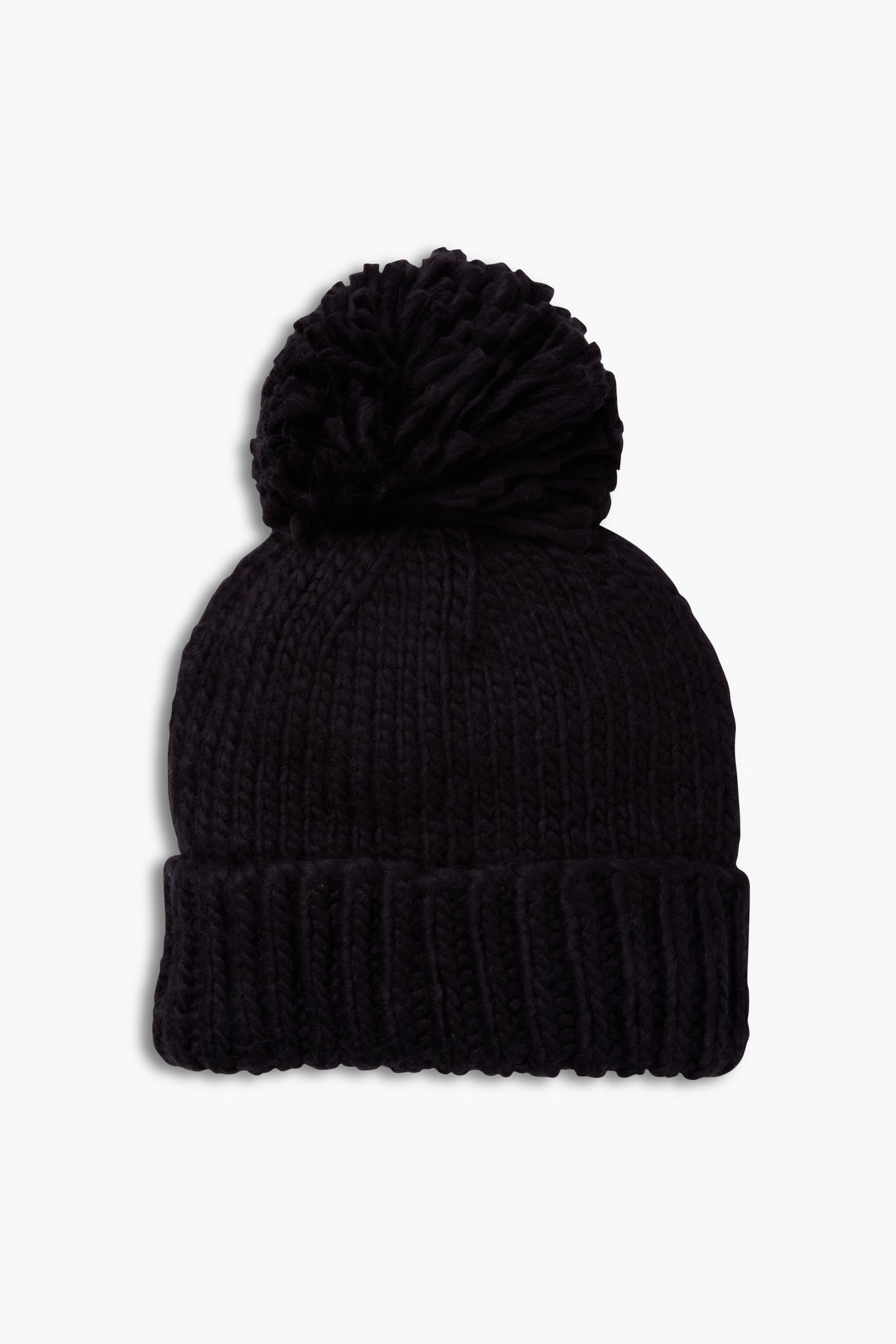 Charcoal Hand Knitted Basic Pom Hat-Get Girly