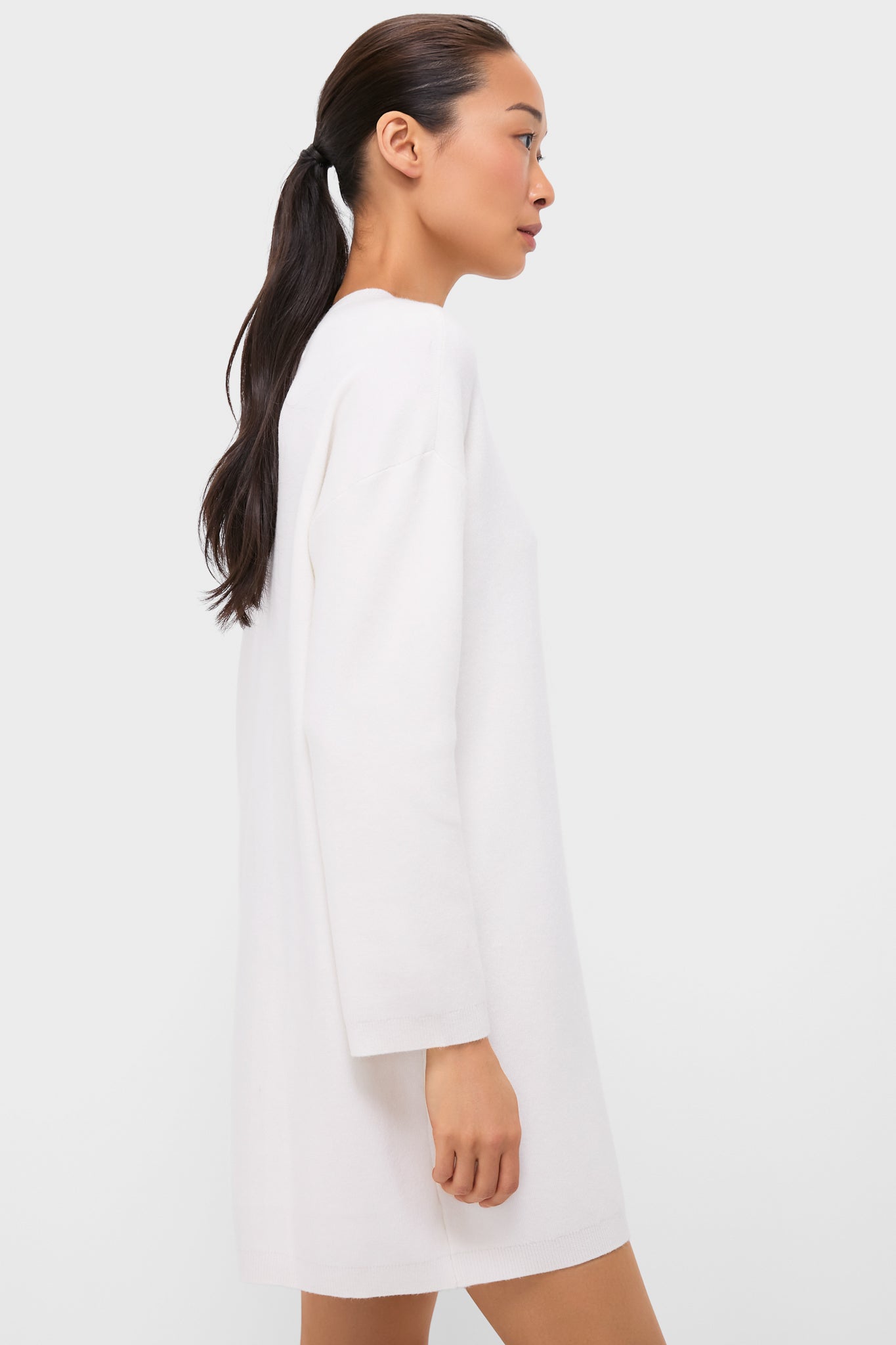 Winter White Vivianne Crewneck Dress-Get Girly