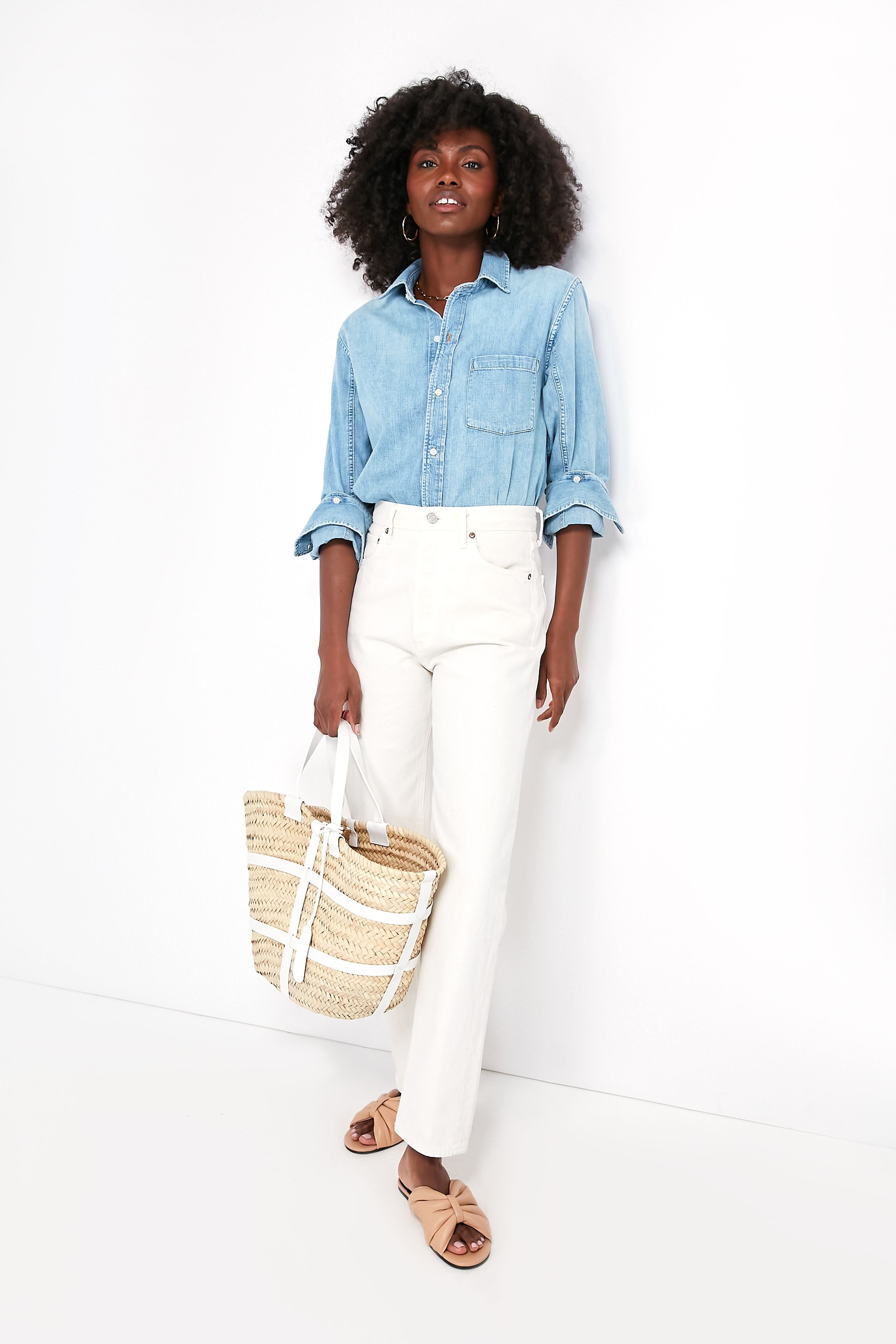 Tide Kayla Shrunken Denim Shirt-Get Girly