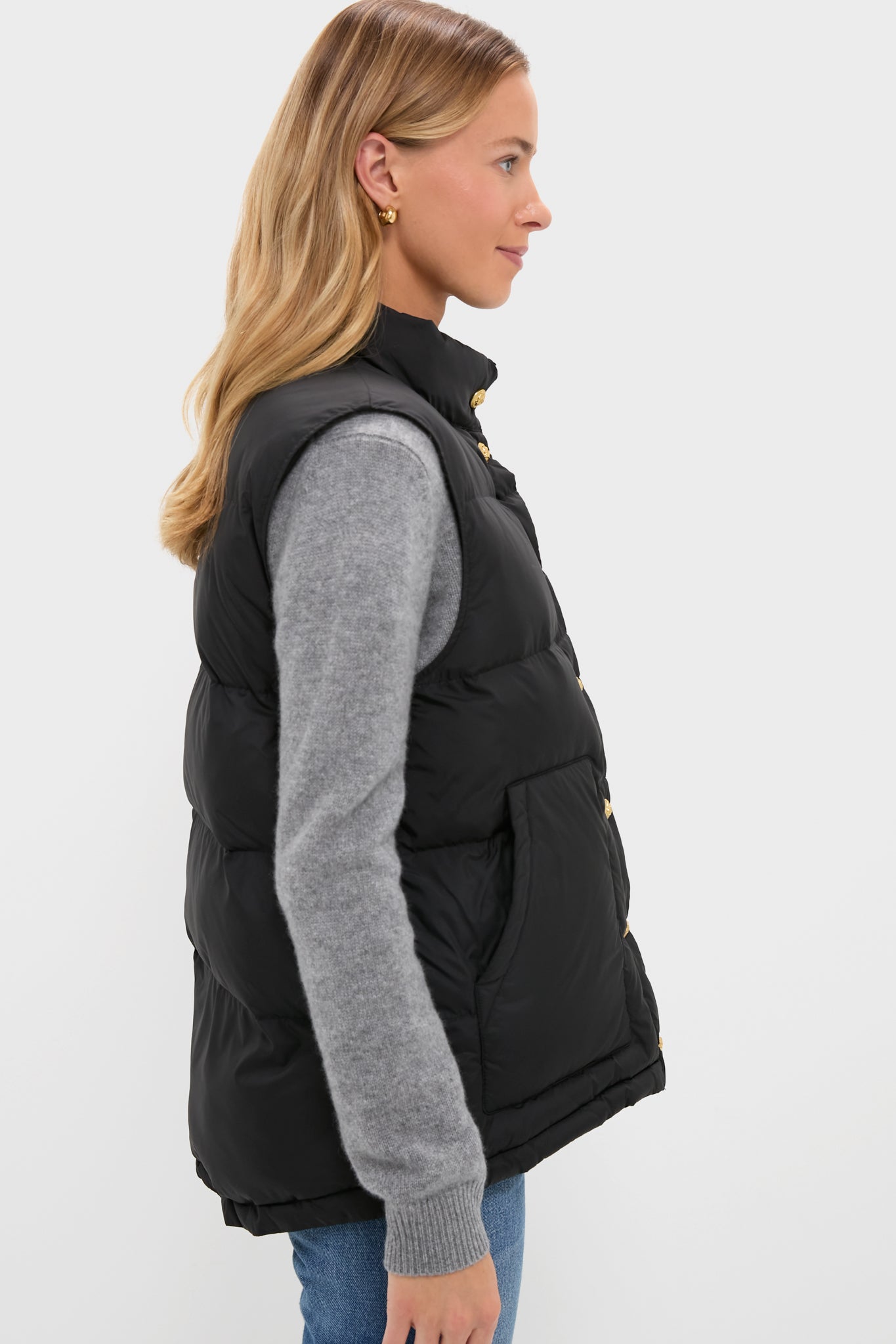 Black Inez Puffer Vest-Get Girly
