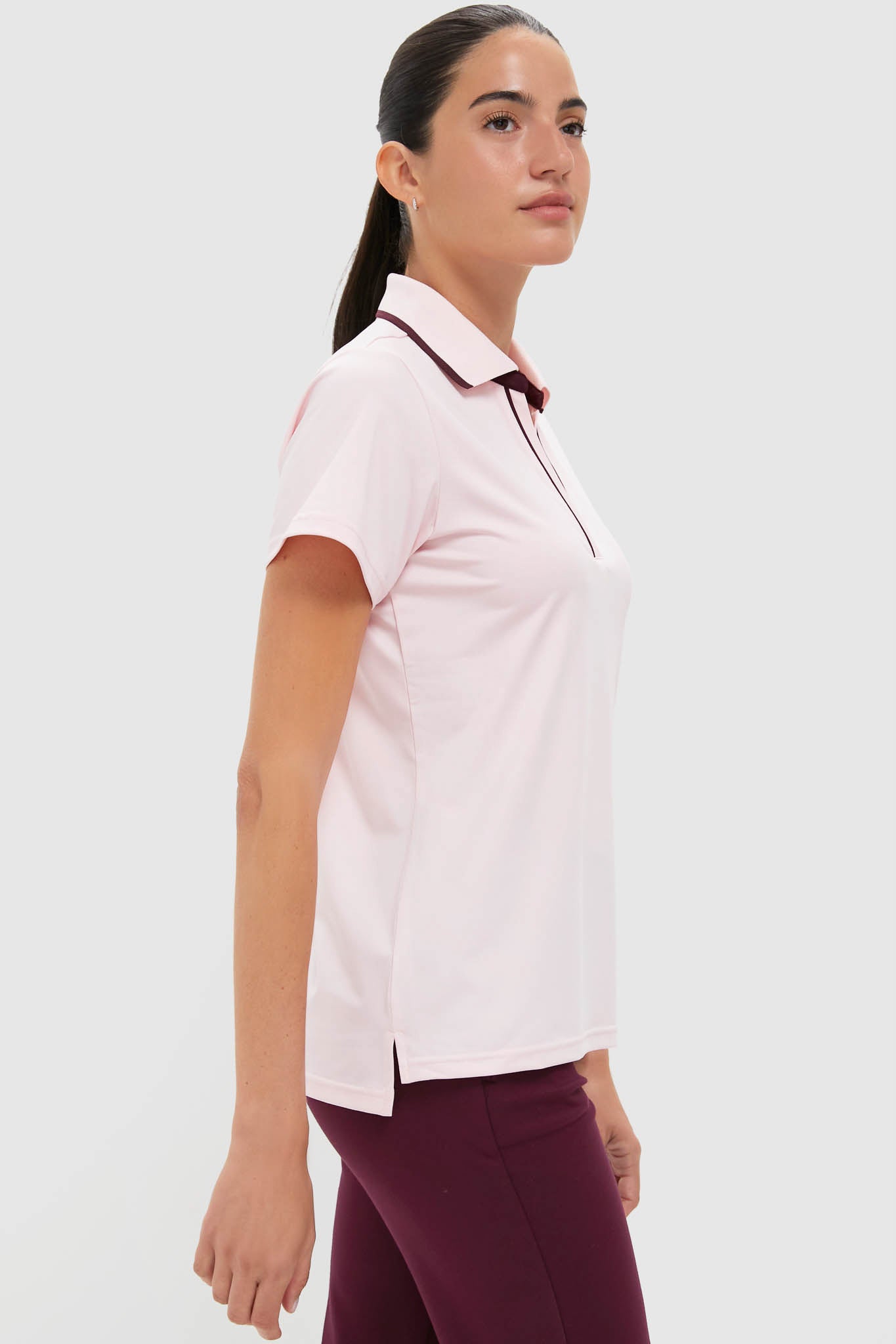 Pink Short Sleeve Performance Jersey Caroline Polo-Get Girly