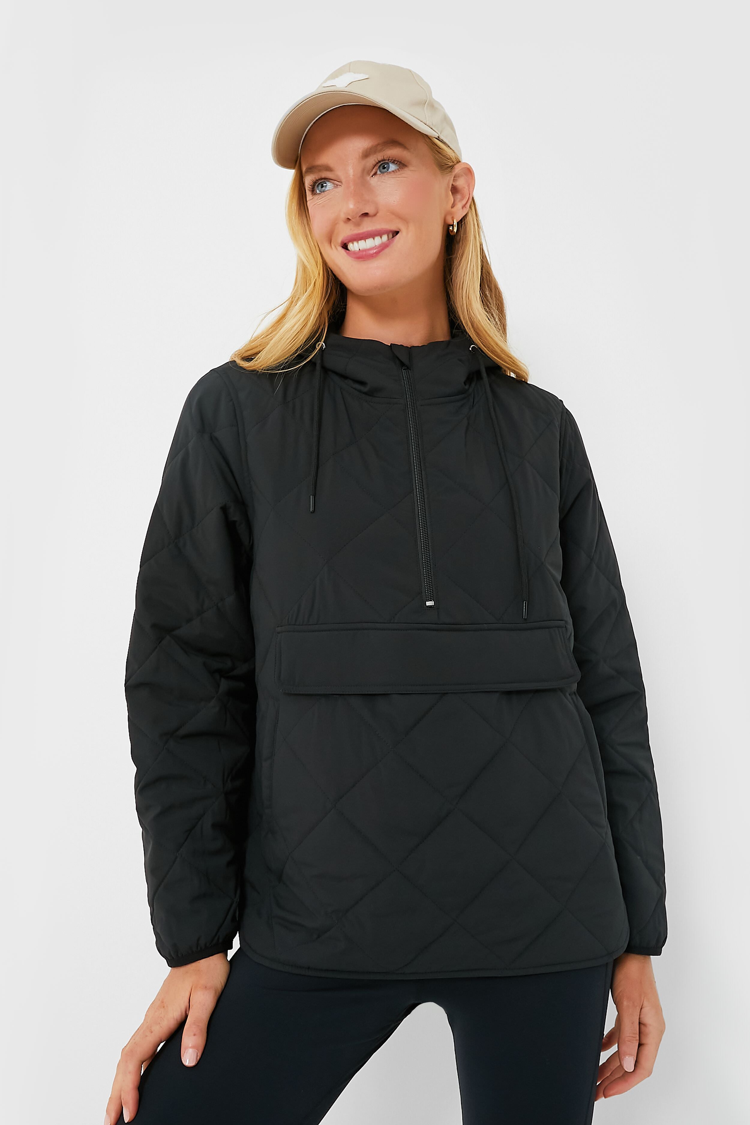 Black Quilted Bennett Pullover-Get Girly