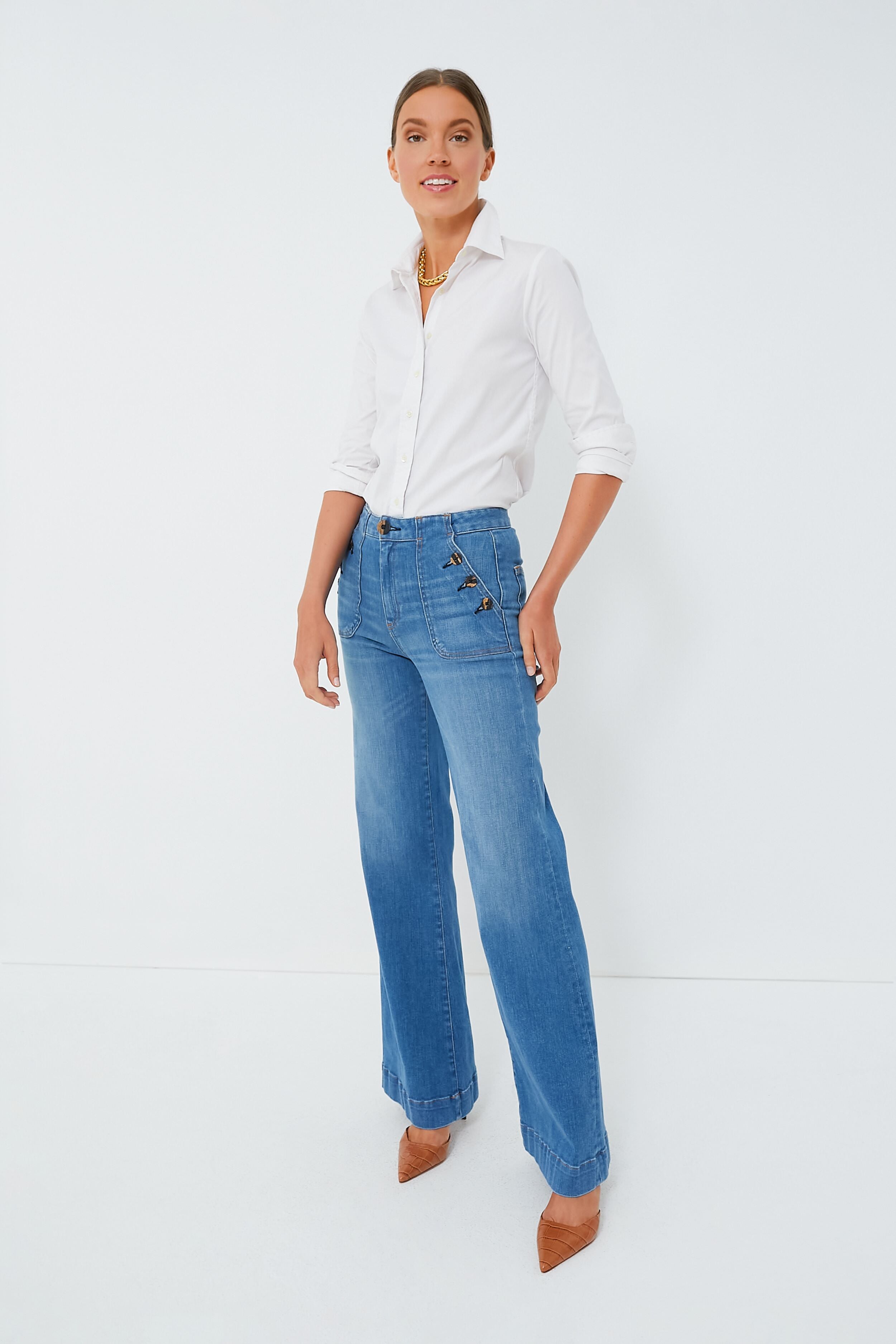 White Long Sleeve Essentials Shirt-Get Girly