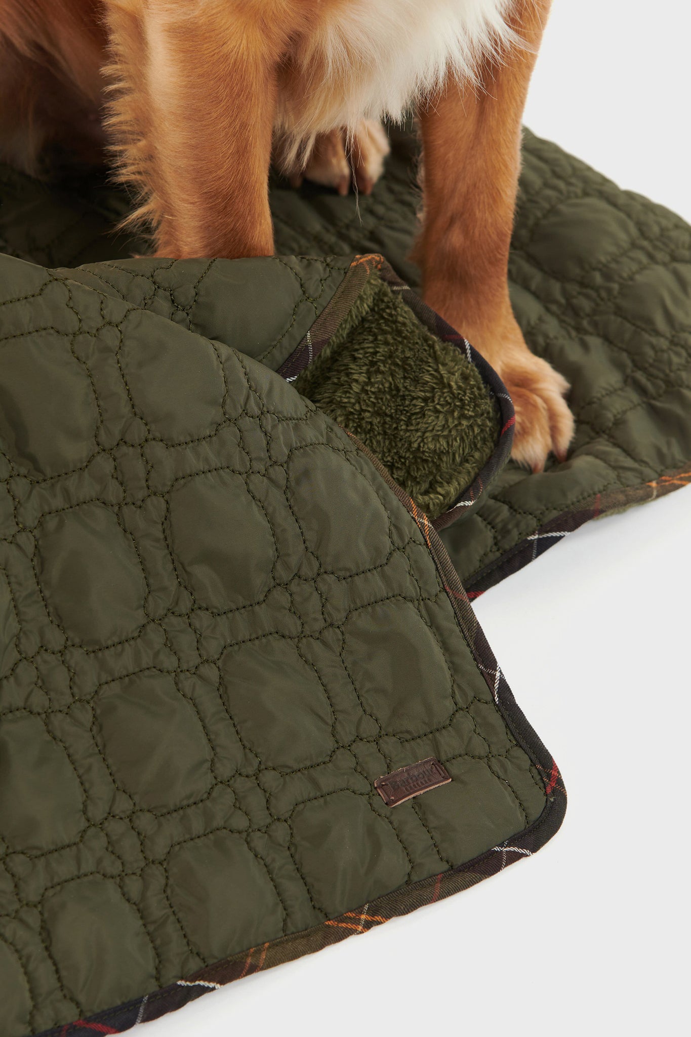 Dark Olive Dog Bone Quilted Blanket-Get Girly
