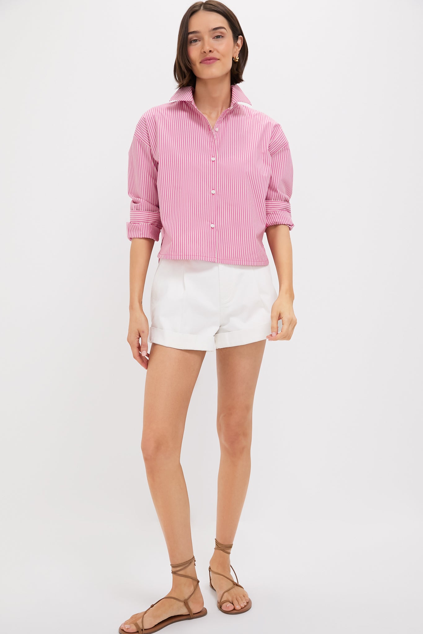 White Wells Chino Shorts-Get Girly