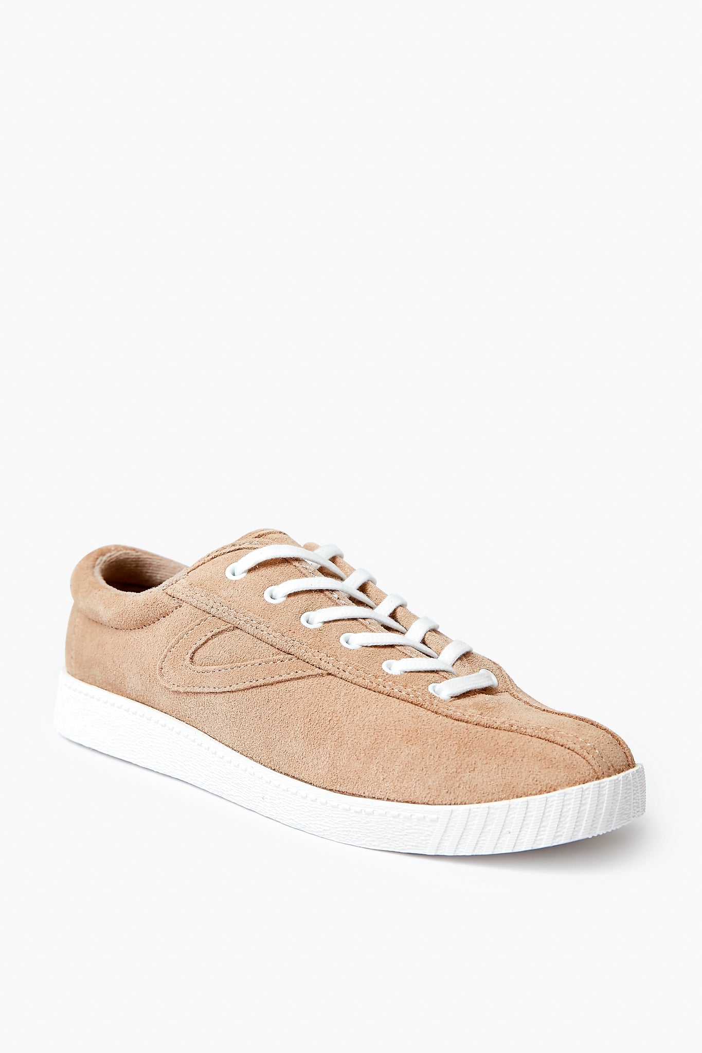Faux Suede Beige Nylite Sneakers-Get Girly
