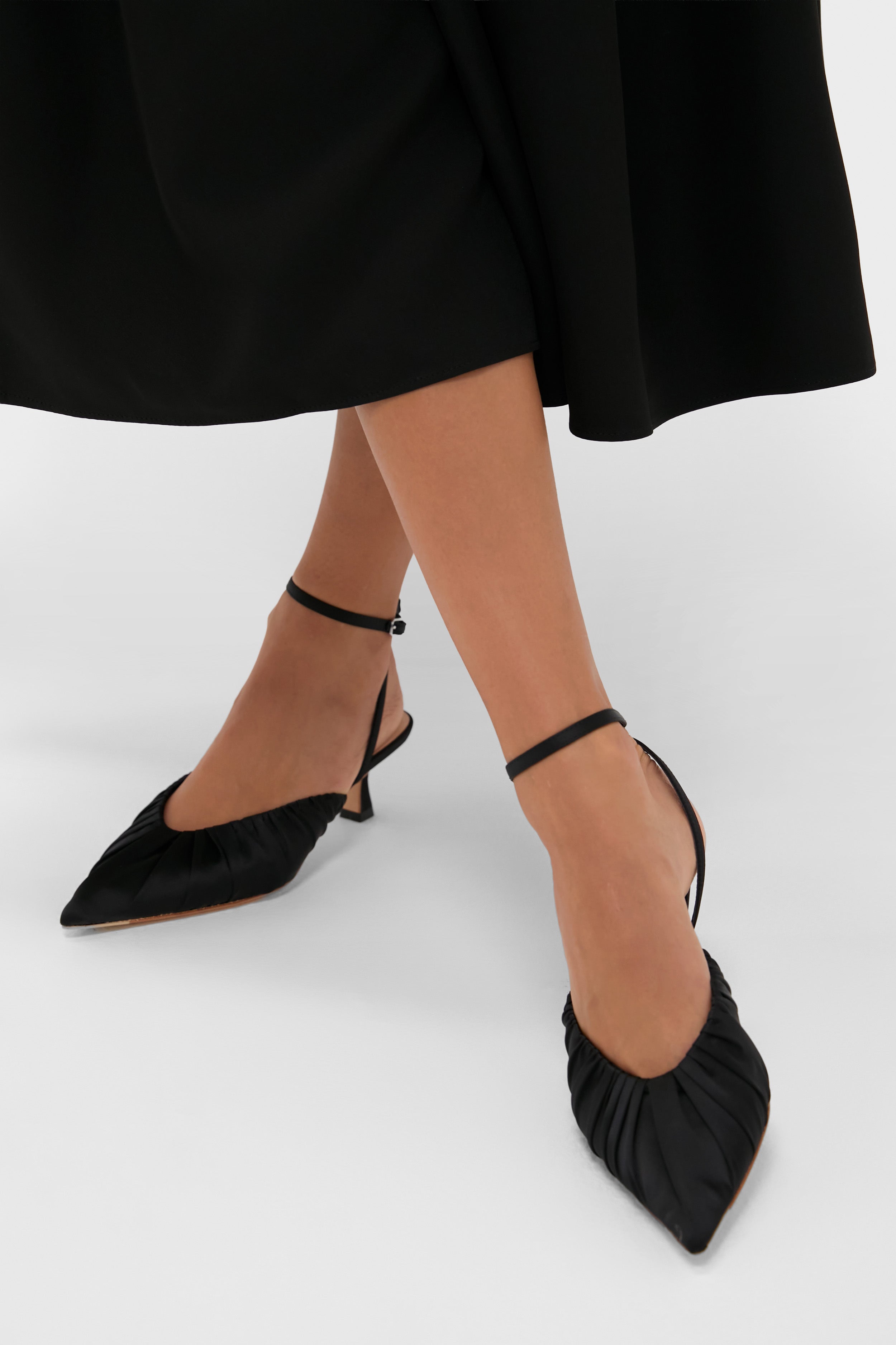 Black Satin Rio Heels-Get Girly