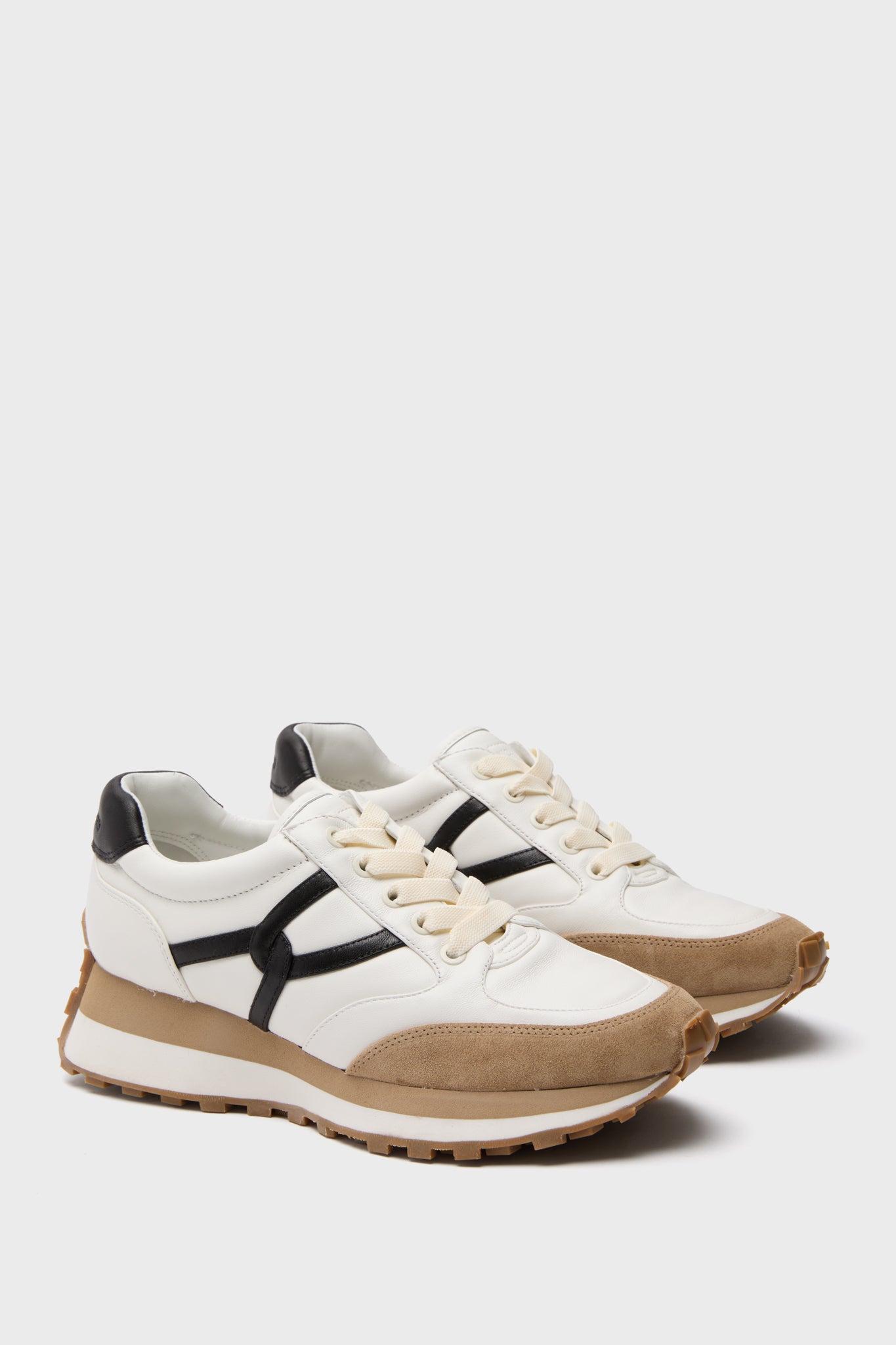 Coconut and Black Valentina Sneakers-Get Girly