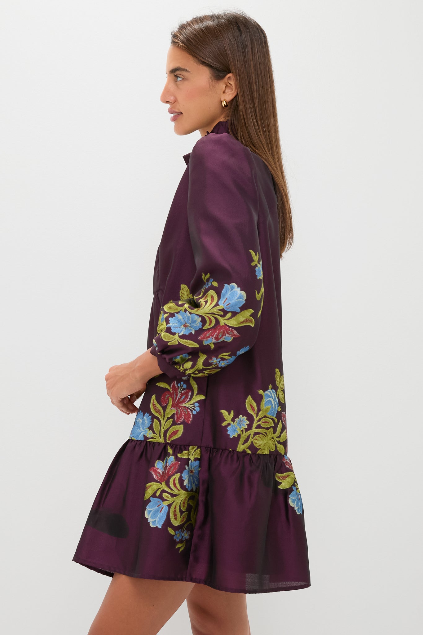 Winetasting Dianthus Jacquard Palmerston Dress-Get Girly