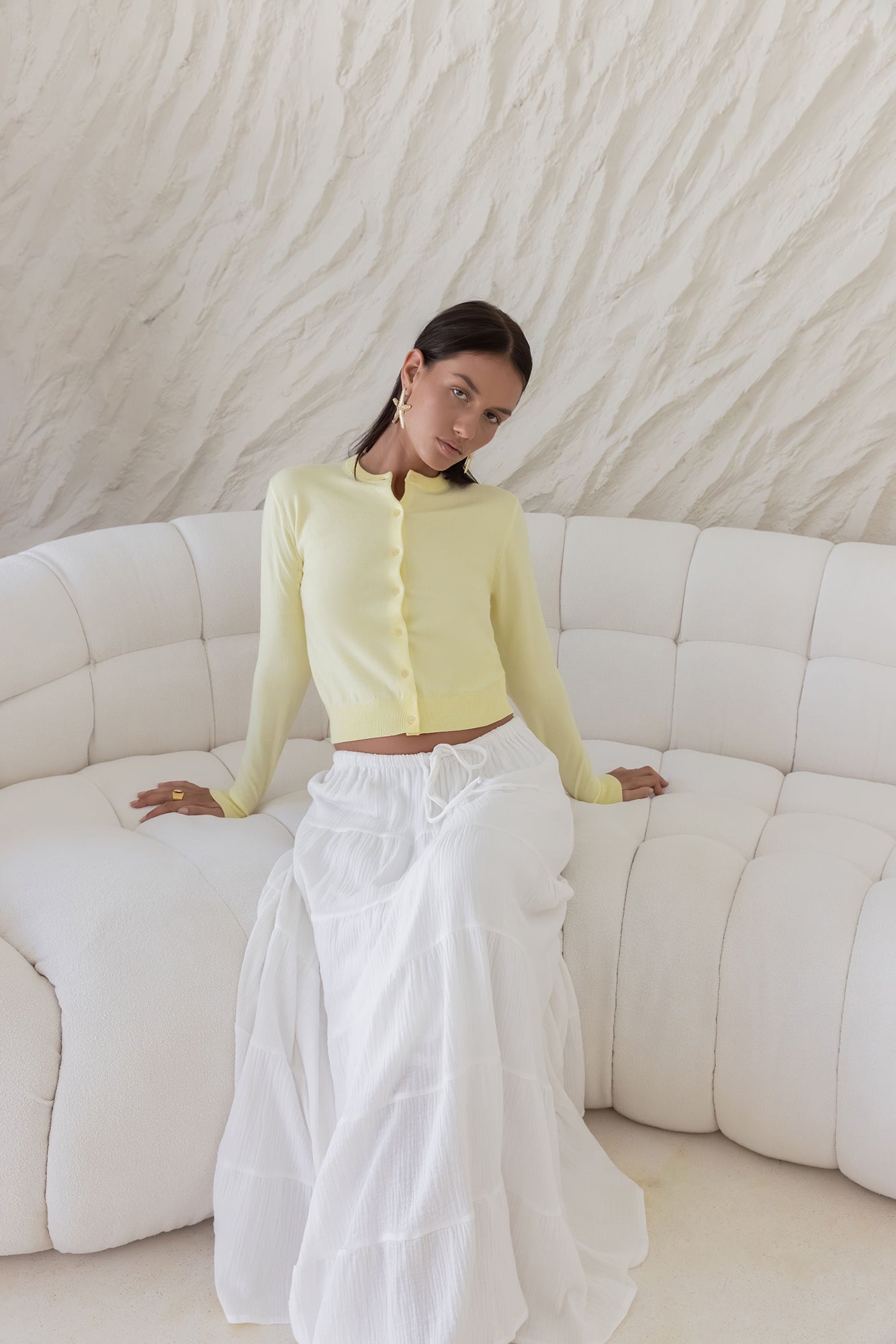 Cardi Season Long Sleeve Cardigan Yellow-Trogz